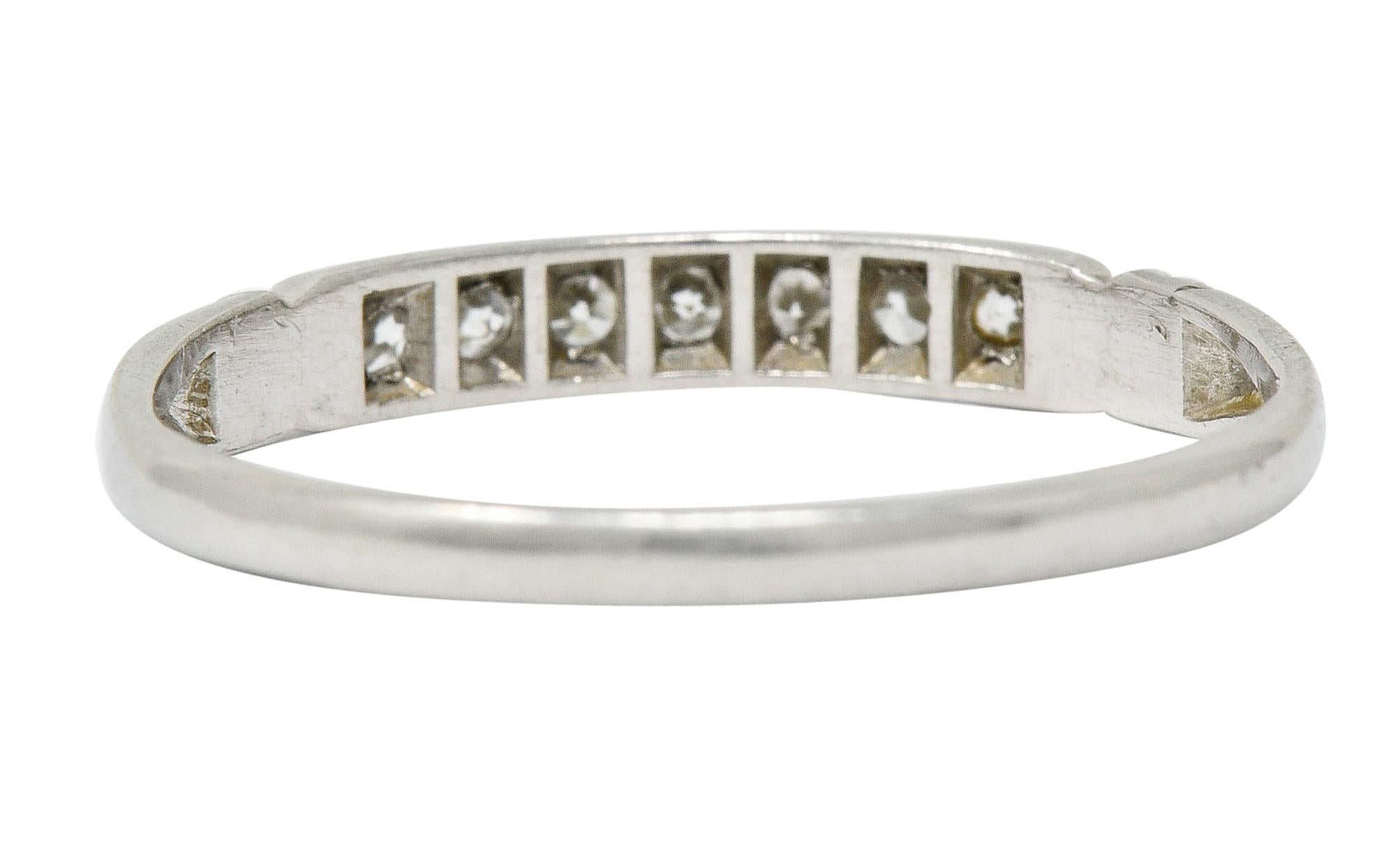 Early Art Deco Diamond Platinum Wedding Stacking Band Ring In Excellent Condition In Philadelphia, PA