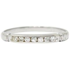 Antique Early Art Deco Diamond Platinum Wedding Stacking Band Ring