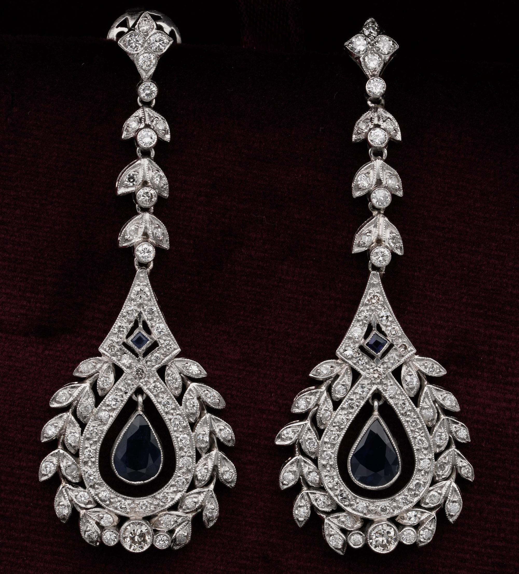 Exploring the past

Elegantly presented all in Platinum made, displaying unique Wreath Design still influenced by Edwardian era, these outstanding long beauties in the style of Art Deco
Intricate art work catching the attention at first glance,