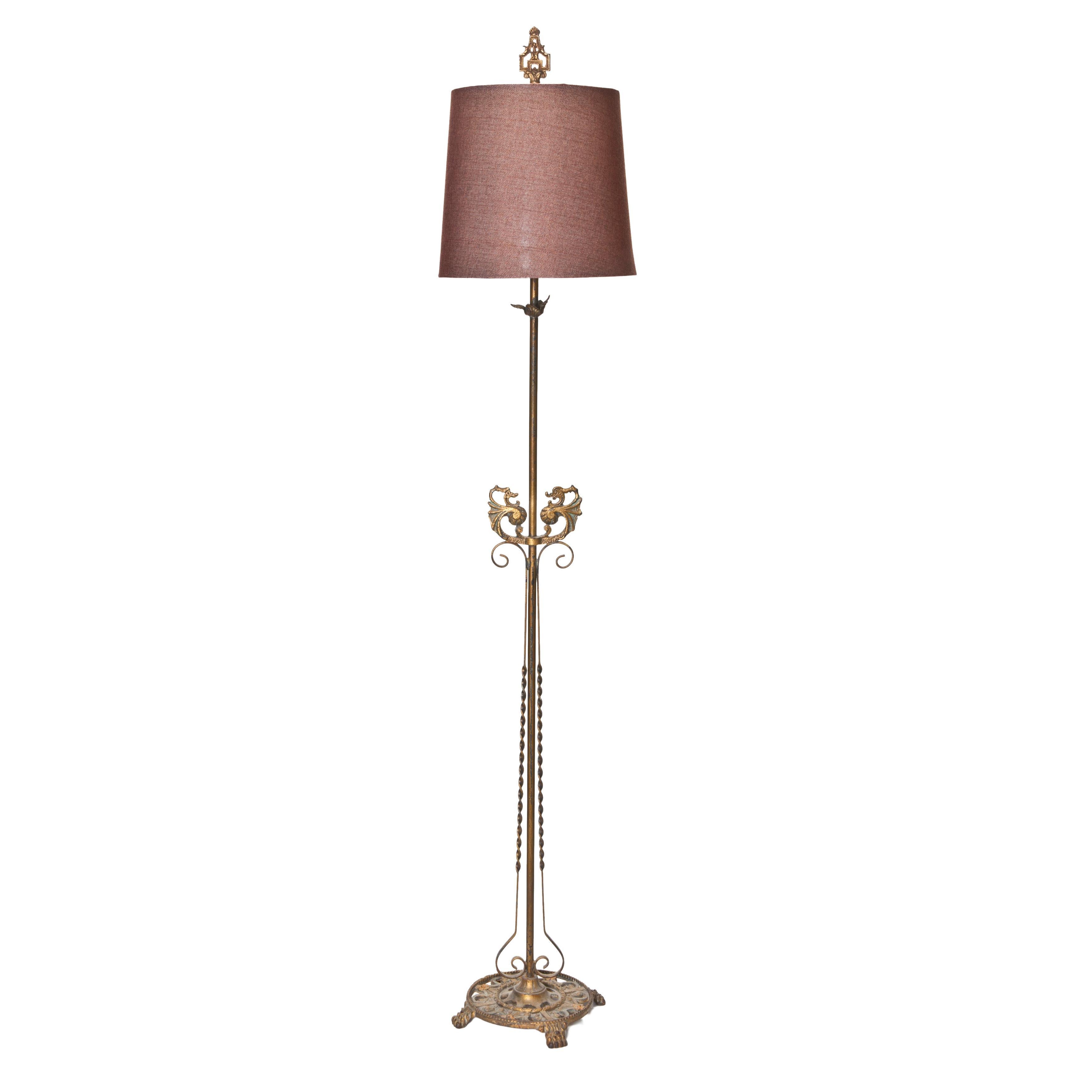 Early Art Deco Iron Floor Lamp