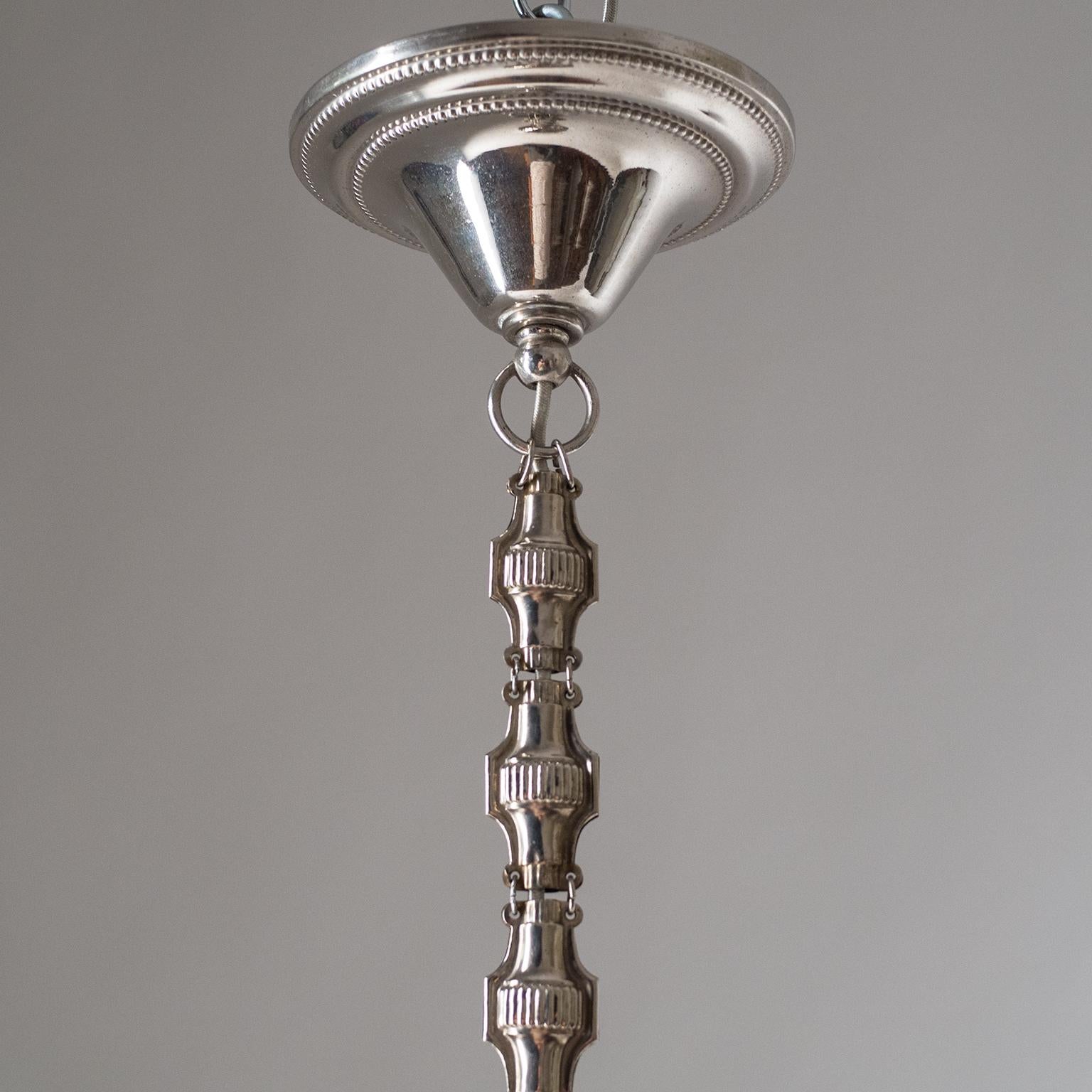Nickel and Glass Pendant, circa 1920 1