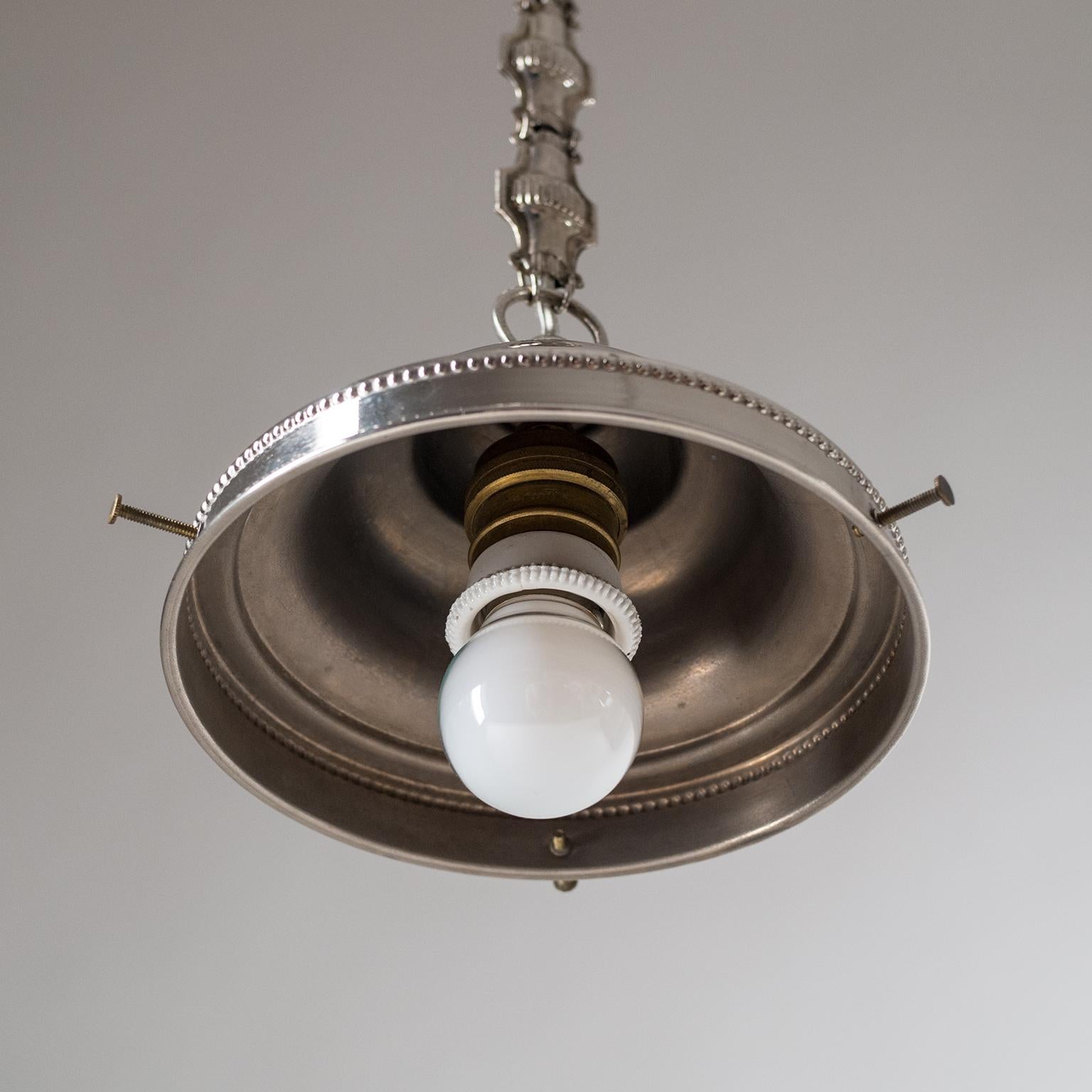 Nickel and Glass Pendant, circa 1920 2