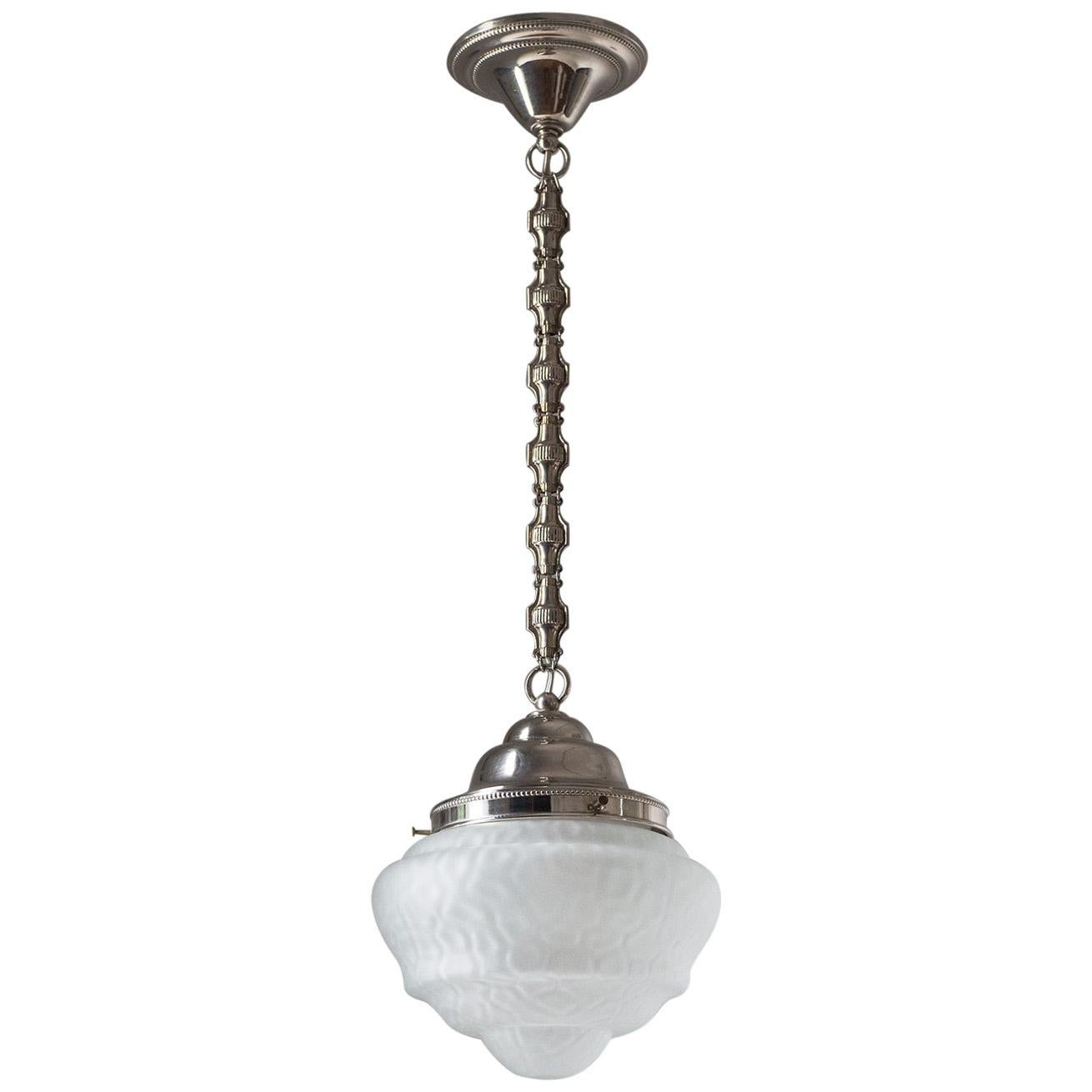 Nickel and Glass Pendant, circa 1920