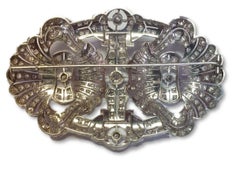 Broche Art déco ancienne en platine et diamants de 9,5 carats