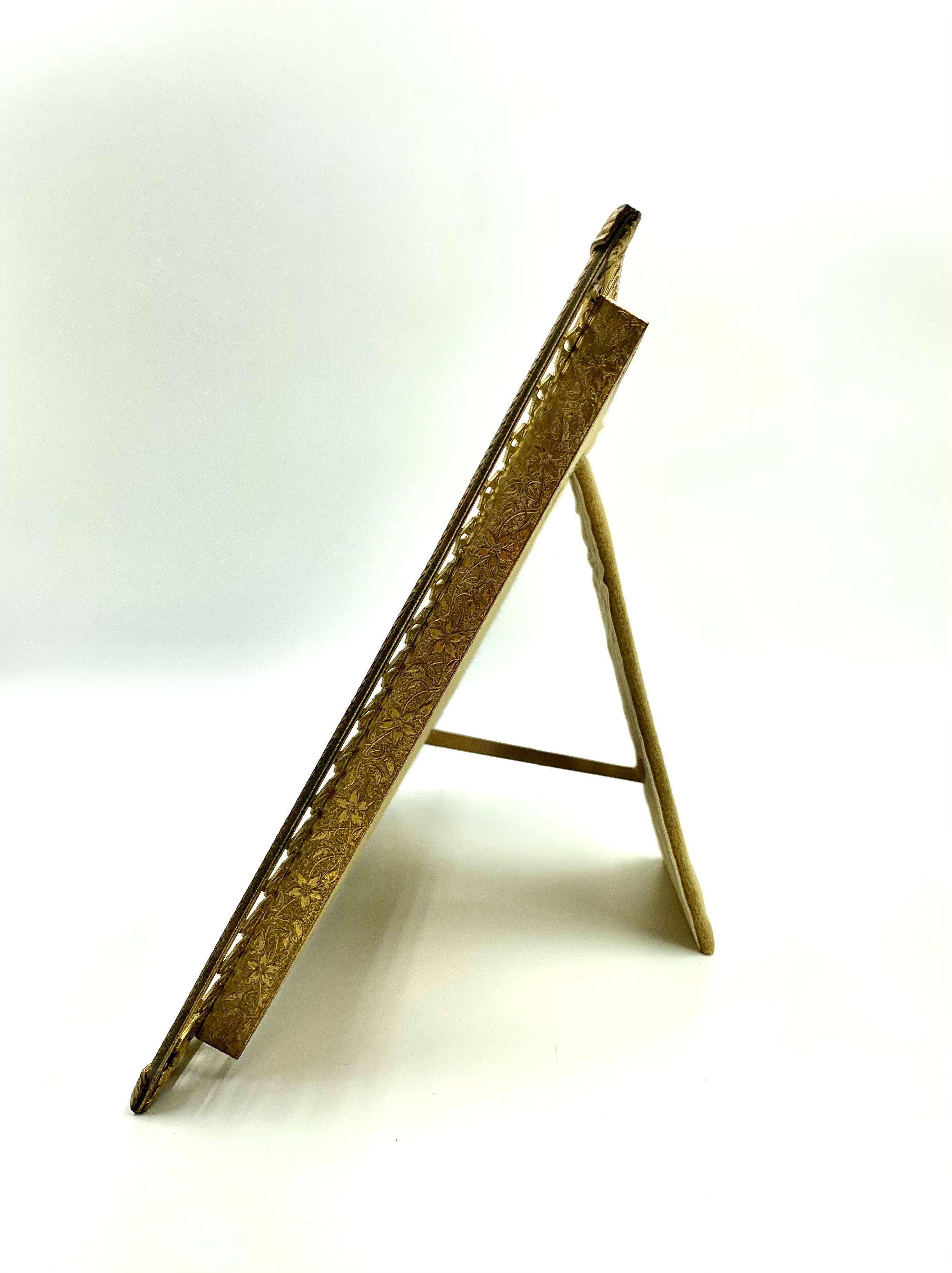 20th Century Early Art Deco Reticulated Gilt Bronze Large Architectural Photograph Frame For Sale