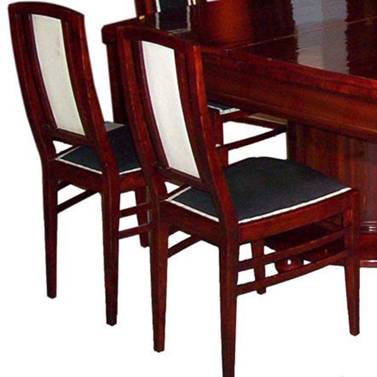 Early Art Deco Sezession Dining Table and Six Chairs In Excellent Condition For Sale In Pompano Beach, FL