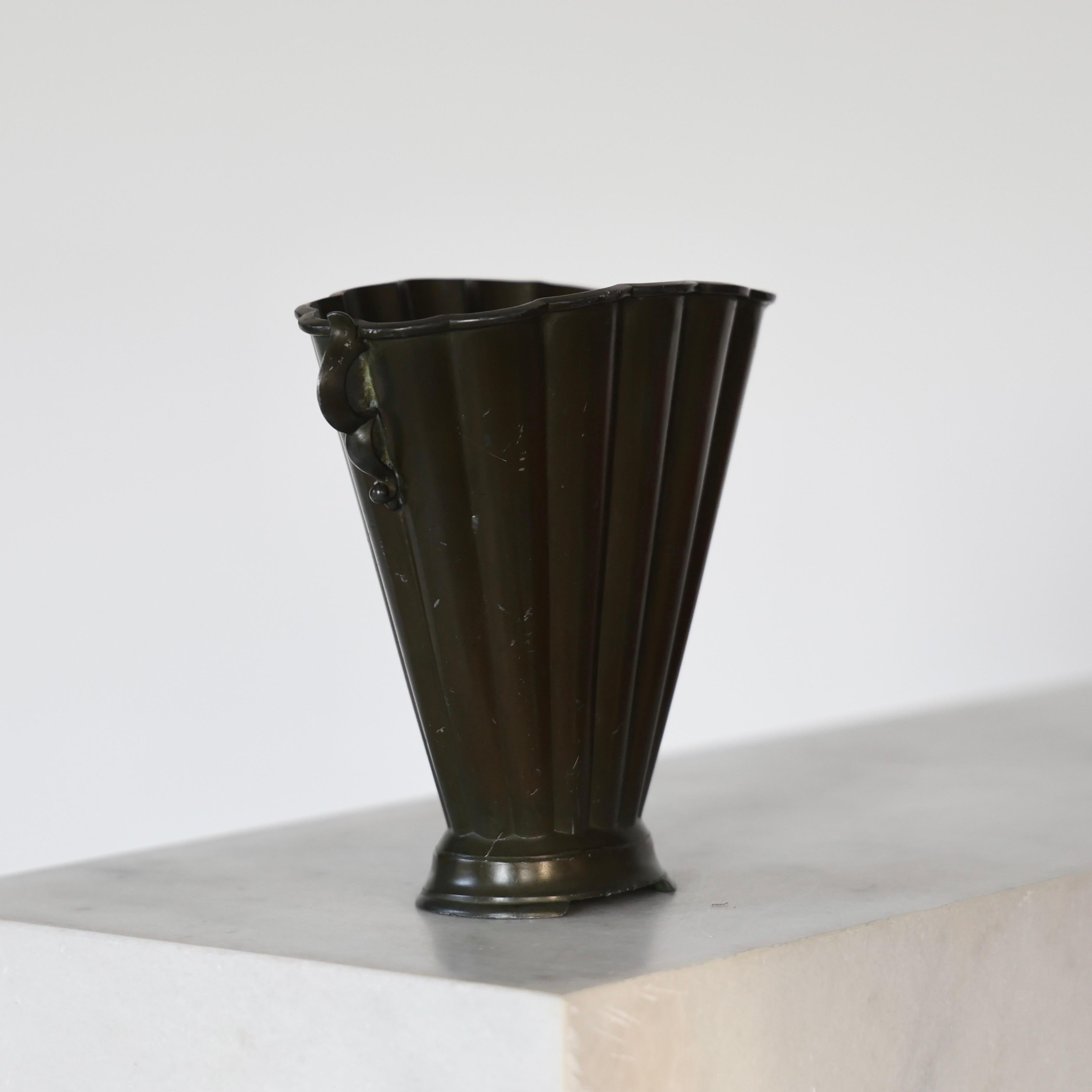 Early Art Deco Vase by Just Andersen, 1920s, Denmark In Fair Condition In Værløse, DK