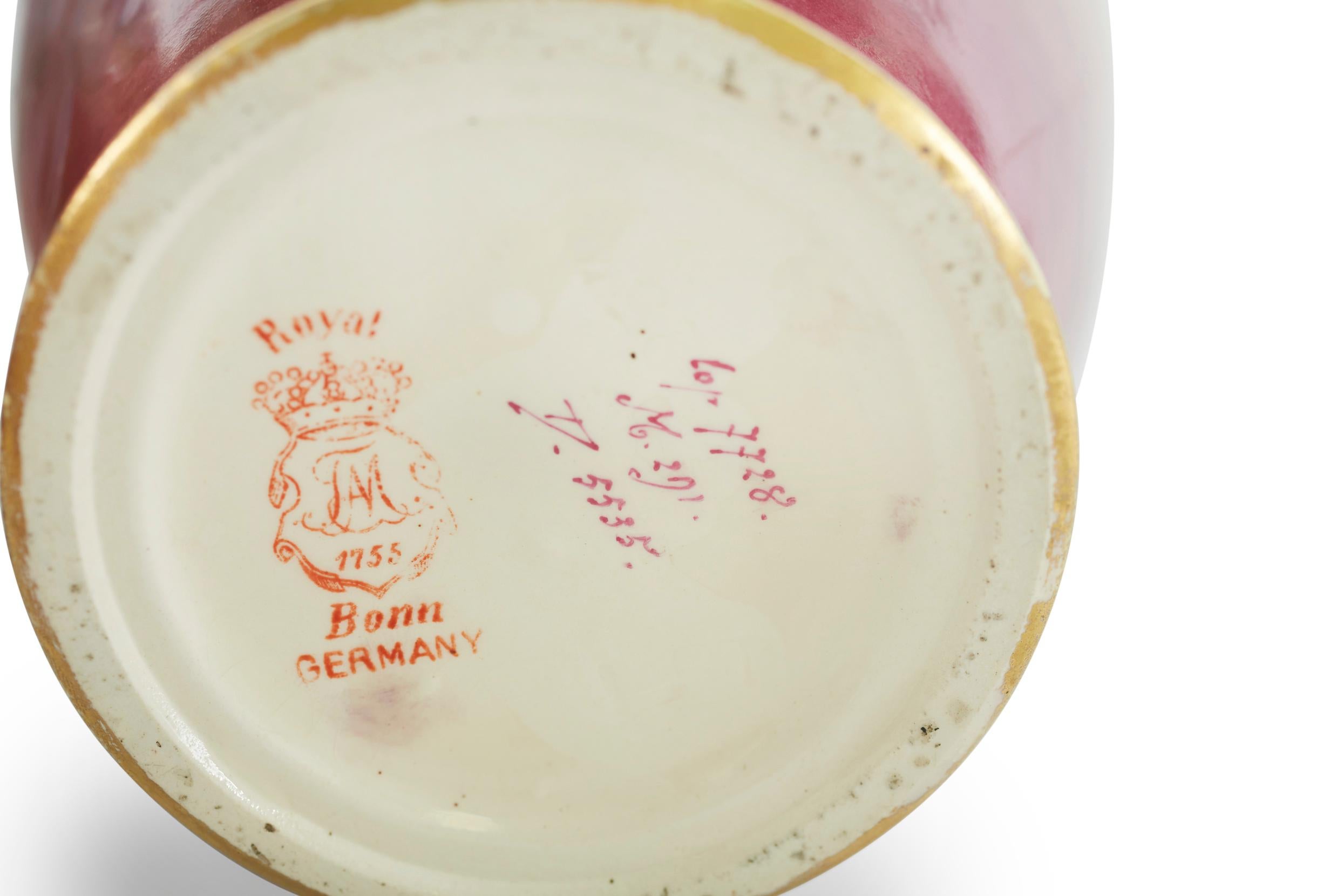 Vaso a coppia in porcellana dorata Art Nouveau in vendita 5