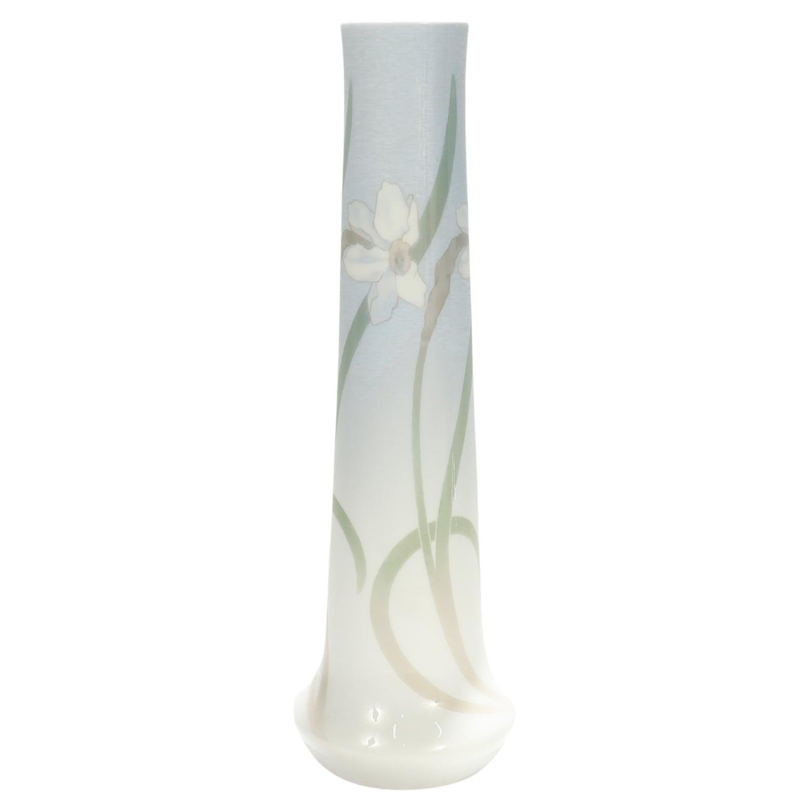 Antique Early Art Nouveau Royal Copenhagen Porcelain Daffodils Vase