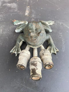 Early Arts and Crafts Cast Bronze "Toad" Figural Wall Sconce