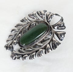 Early Arts and Crafts Jade Brooch