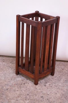 Early Arts & Crafts Oak Umbrella / Cane Stand