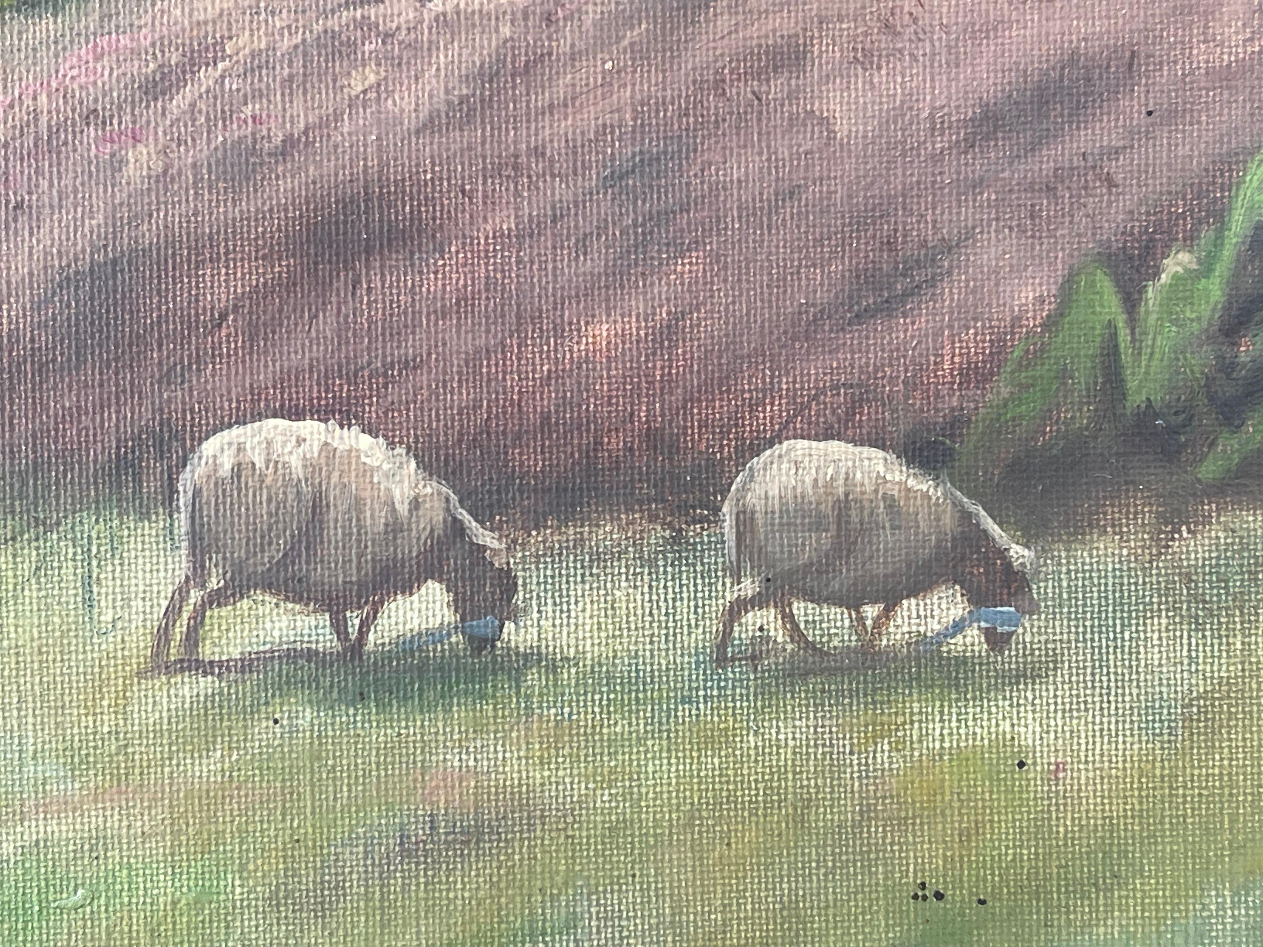 Large Arts and Crafts Sweeping Landscape of Countryside For Sale 6