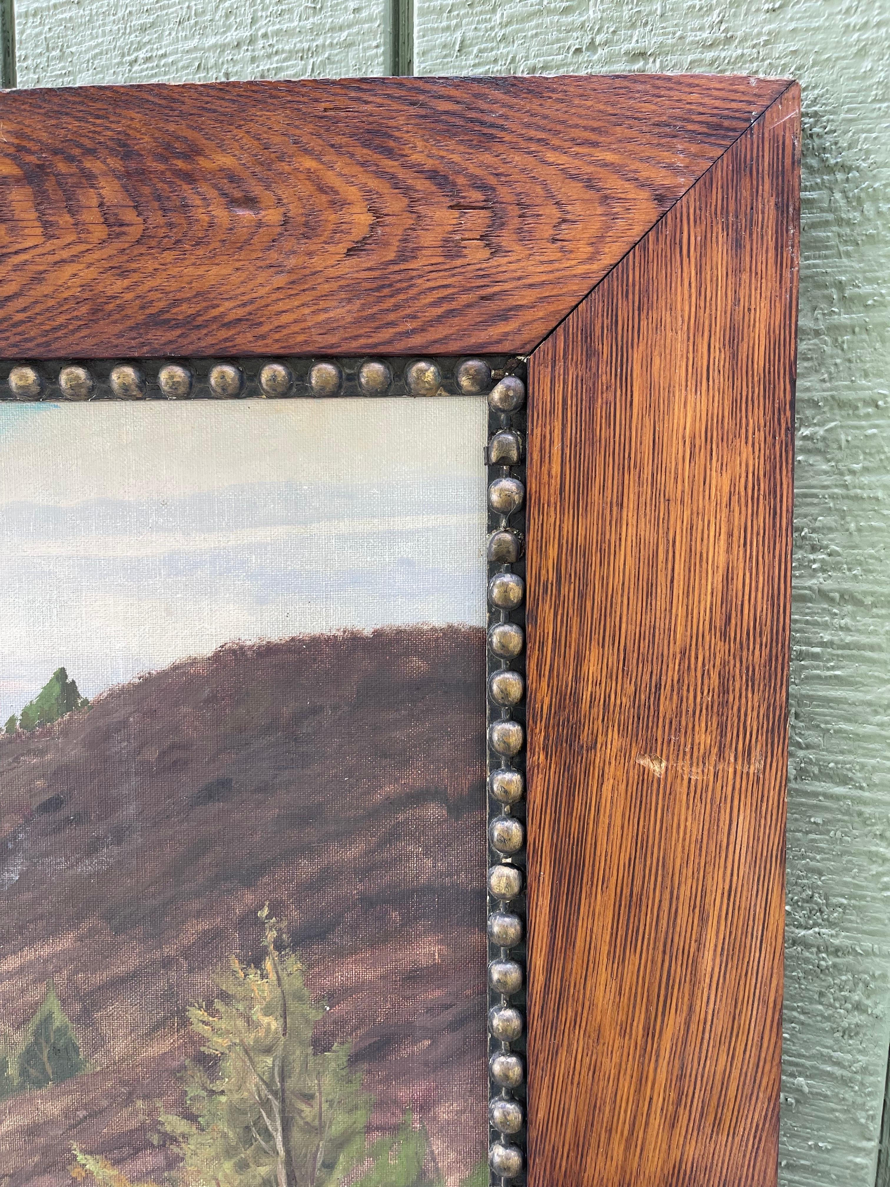 Large Arts and Crafts Sweeping Landscape of Countryside For Sale 8