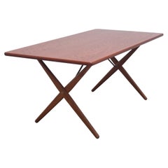 Early 'AT 303' Cross-Leg Table by Hans Wegner for Andreas Tuck, 1955