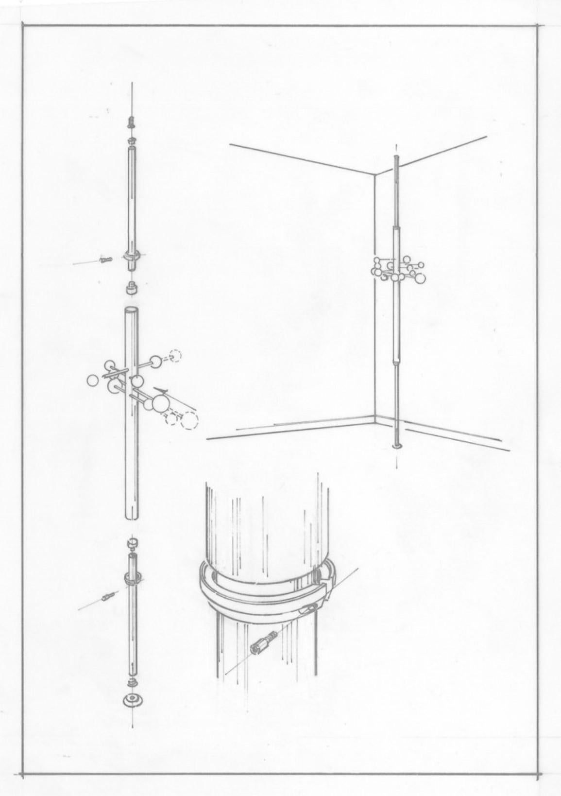 Mid-20th Century Early AT16 Sculptural 'AT 16' Coatrack in White Leather and Hardwood, Tecno 1961