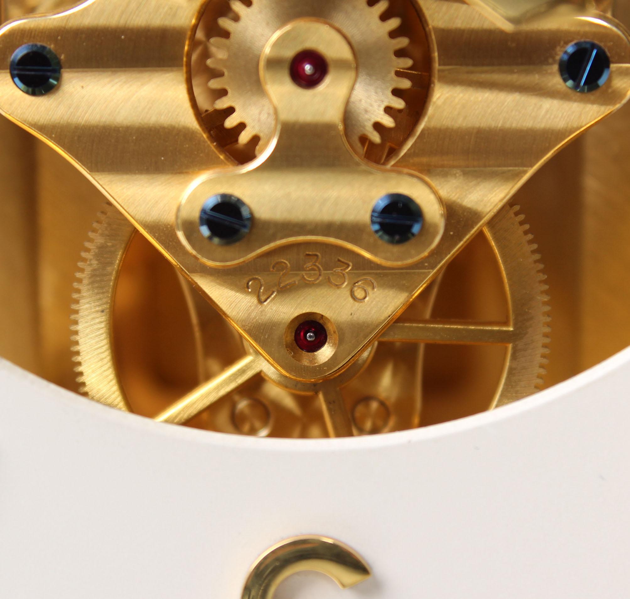 Early ATMOS II Clock from 1949, Jaeger-LeCoultre, Classic Design, White, Gold In Good Condition In Greven, DE