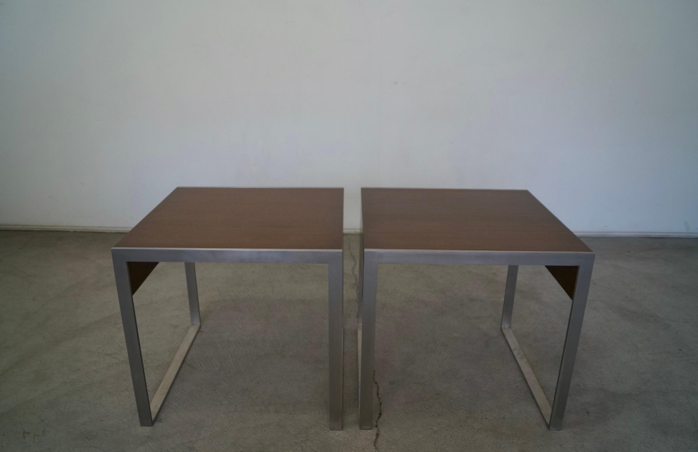 Mid-Century Modern Tables d'extrémité du début des années 80 par Bernhardt - une paire en vente