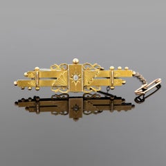Early Australian 15k Yellow Gold Bar Brooch Circa 1890-1900