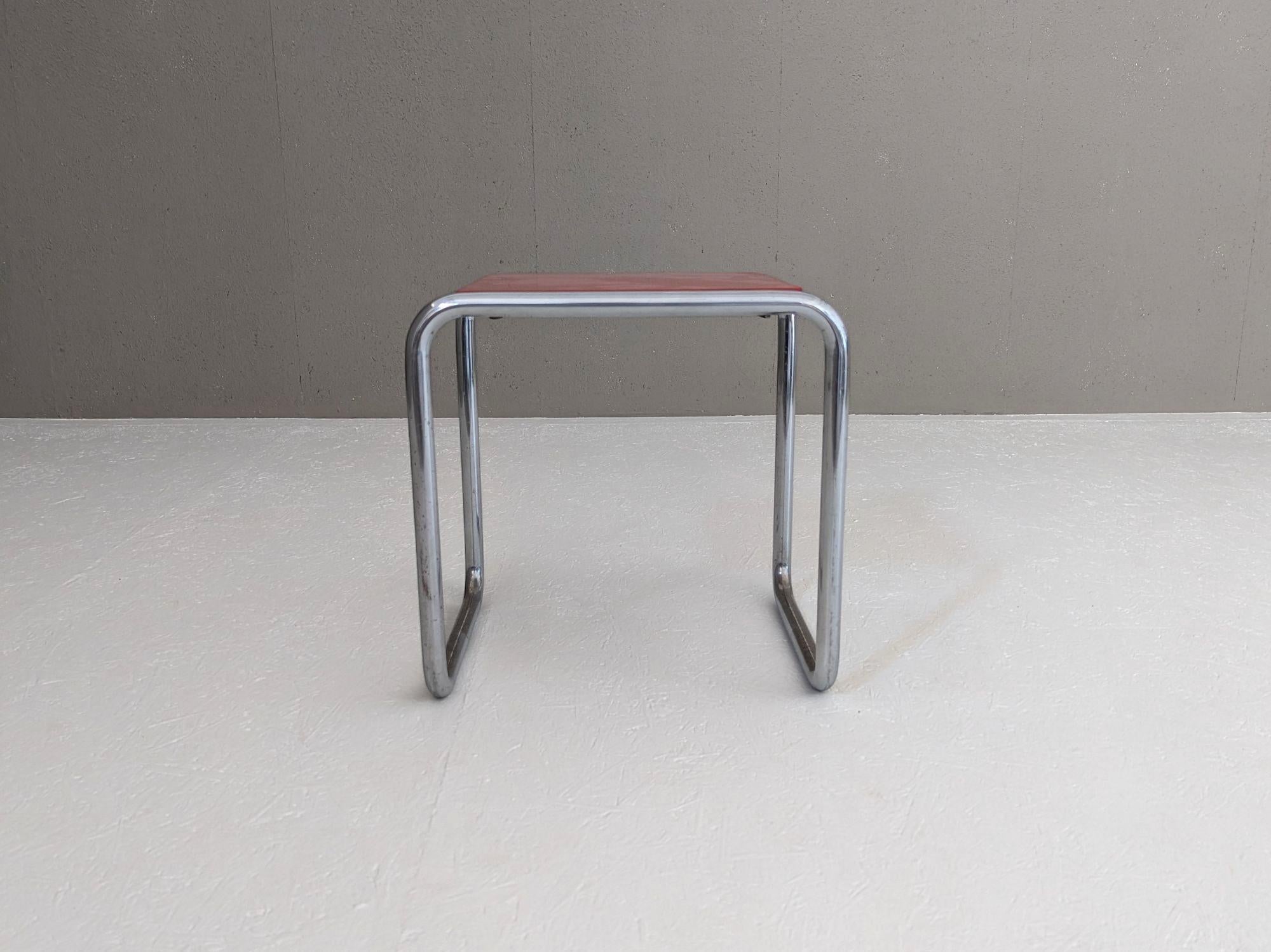 Acier Tabouret Bauhaus début B 9/s par Marcel Breuer, années 1930 en vente
