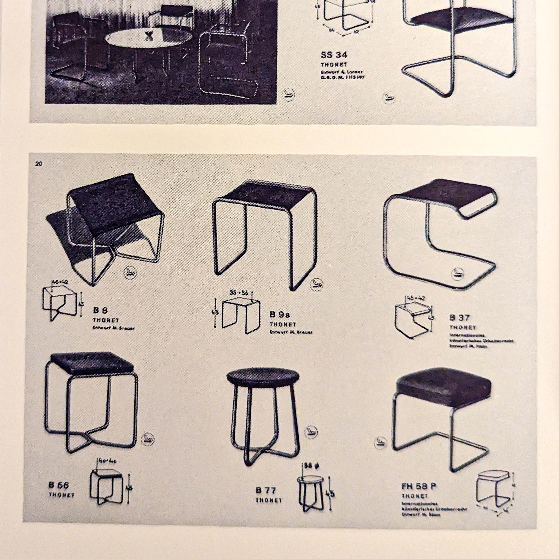Tabouret Bauhaus début B 9/s par Marcel Breuer, années 1930 en vente 7