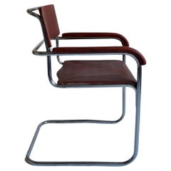 Early B34 Red and Steel Chair by Marcel Breuer, 1930s