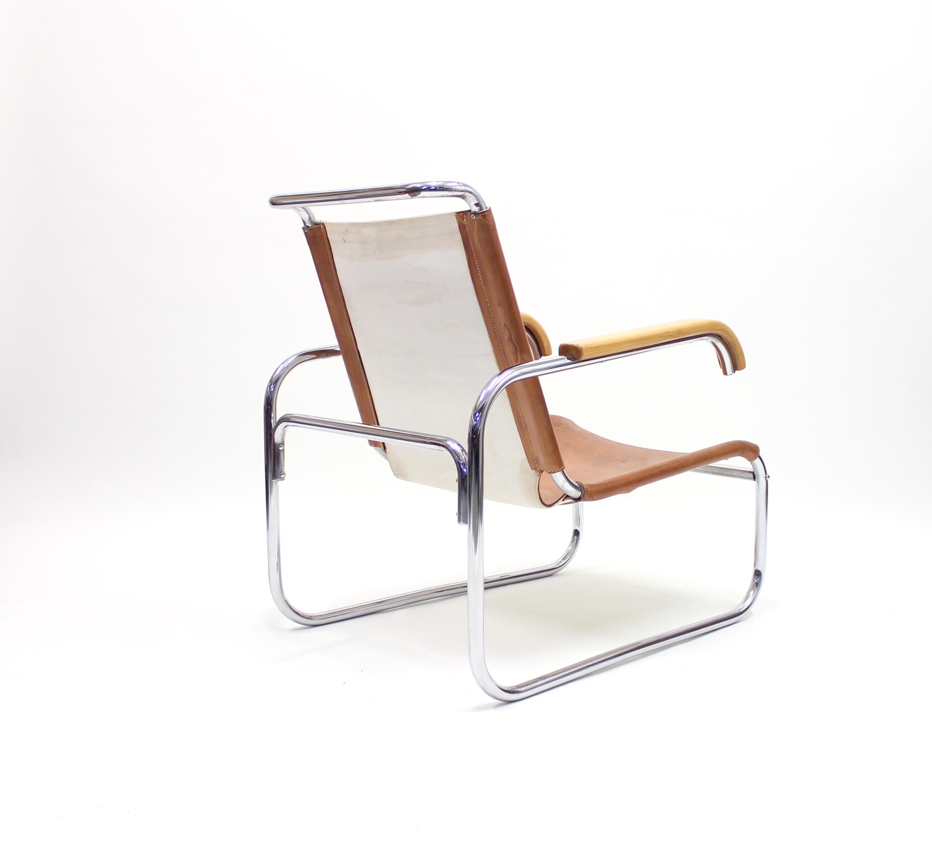 Early B35 Chair by Marcel Breuer for Thonet, 1930s In Good Condition For Sale In Uppsala, SE