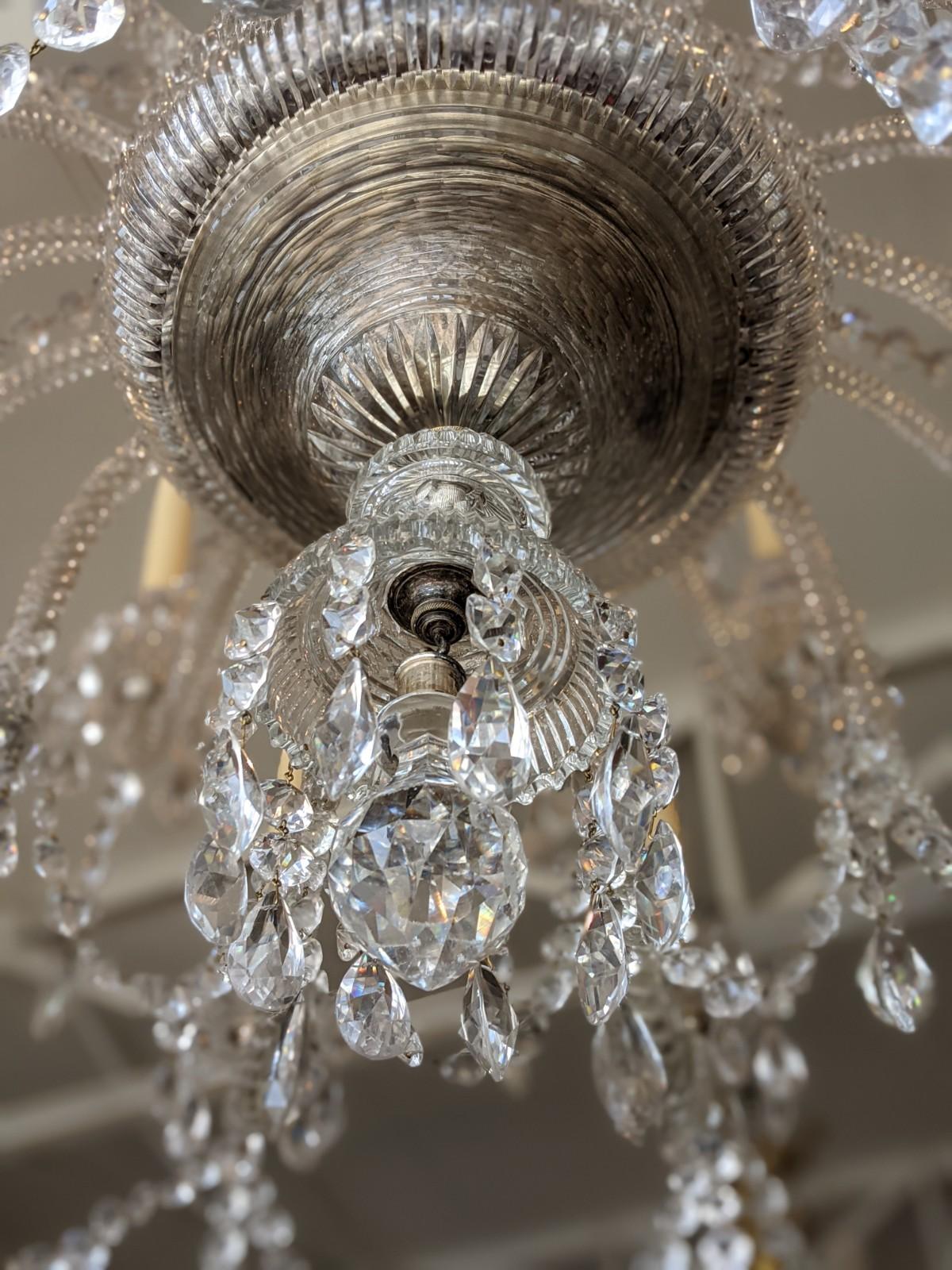 19th Century Early Baccarat Crystal Chandelier from France For Sale