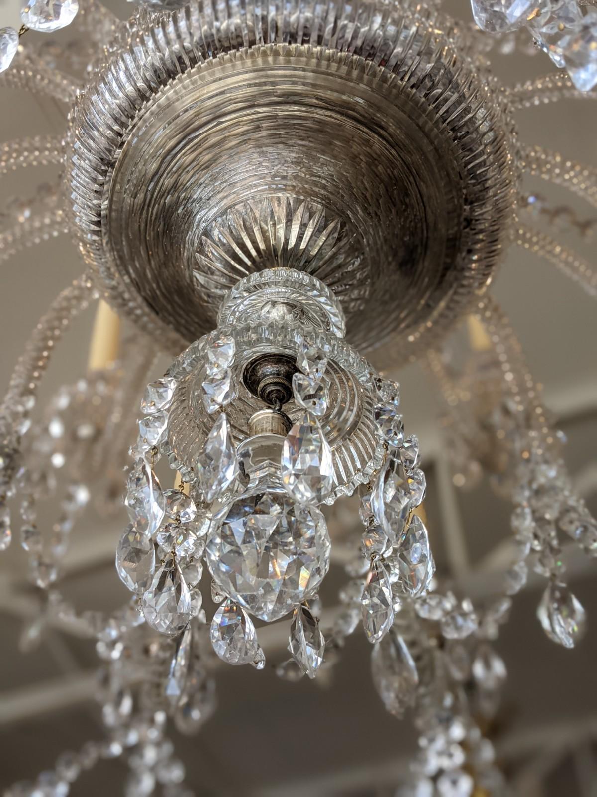 XIXe siècle Lustre ancien en cristal de Baccarat de France en vente