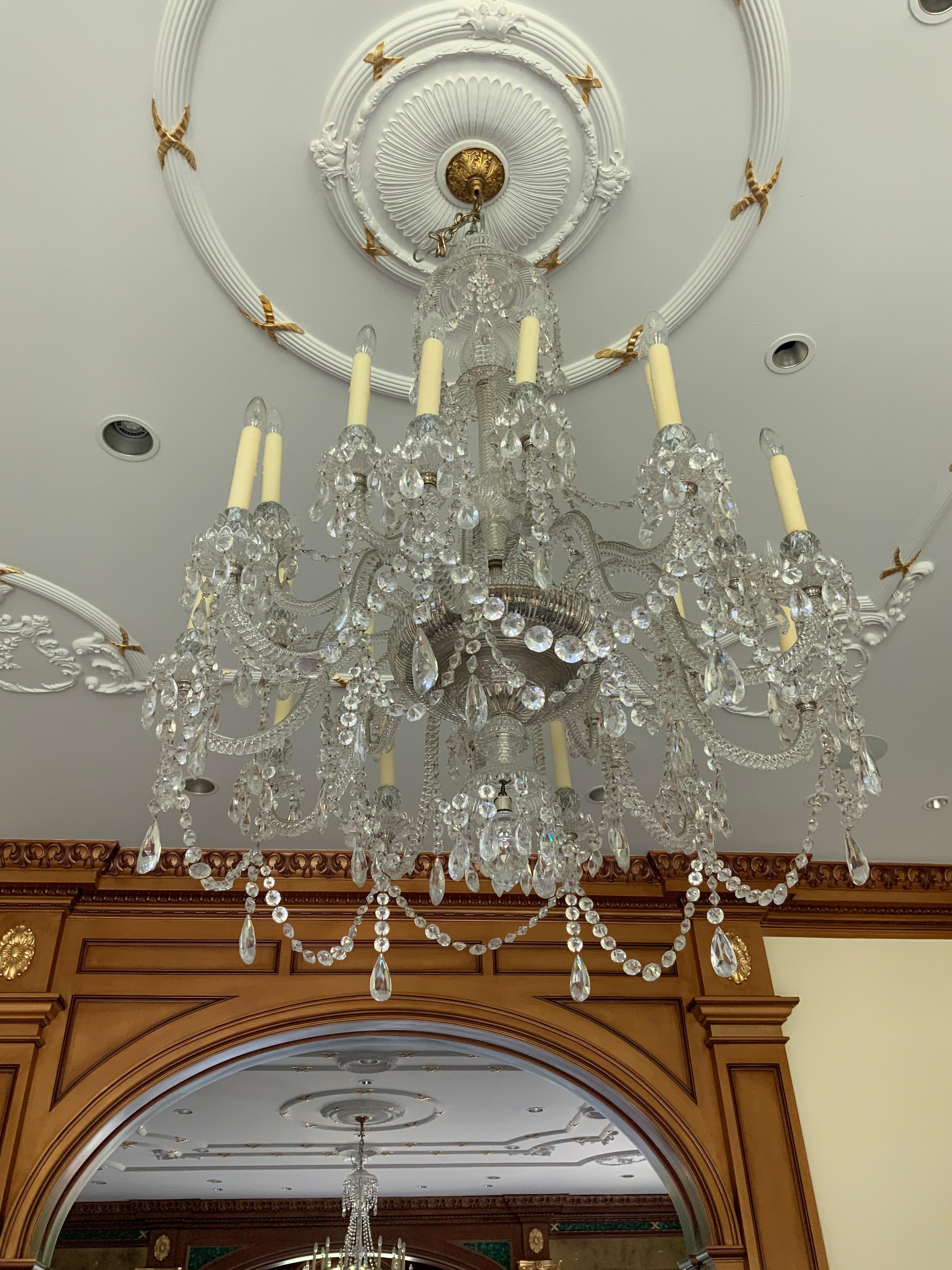 Early Baccarat Crystal Chandelier from France For Sale 2