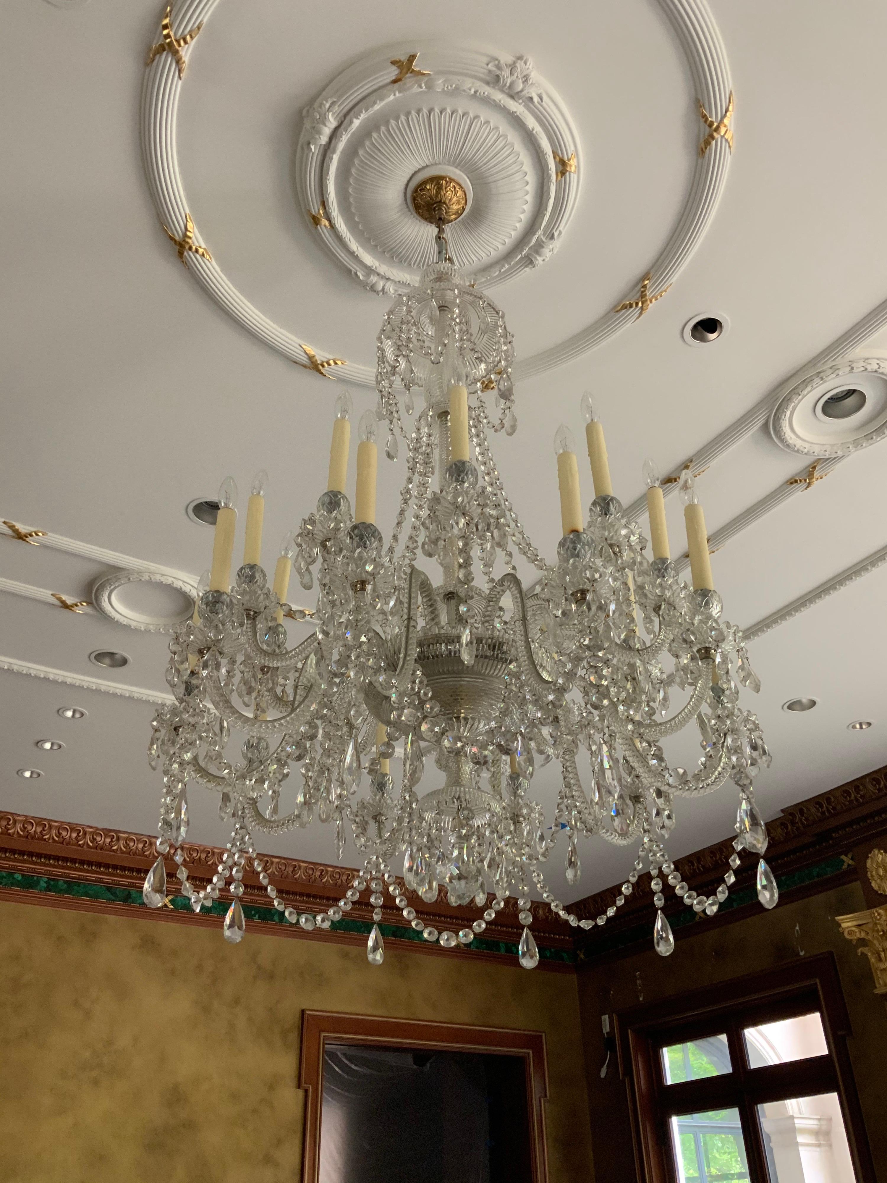 Early Baccarat Crystal Chandelier from France For Sale 4