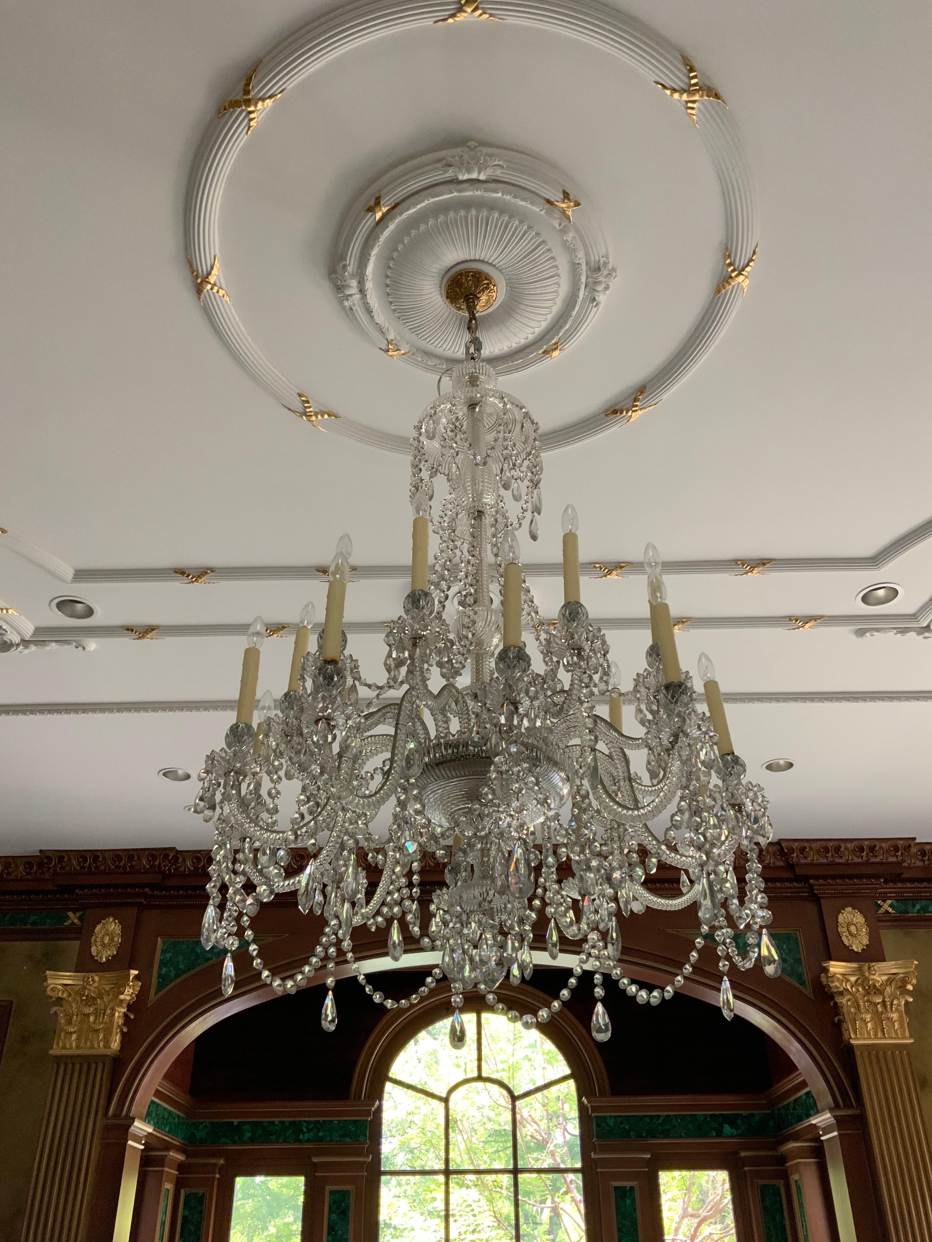 Early Baccarat Crystal Chandelier from France For Sale 5