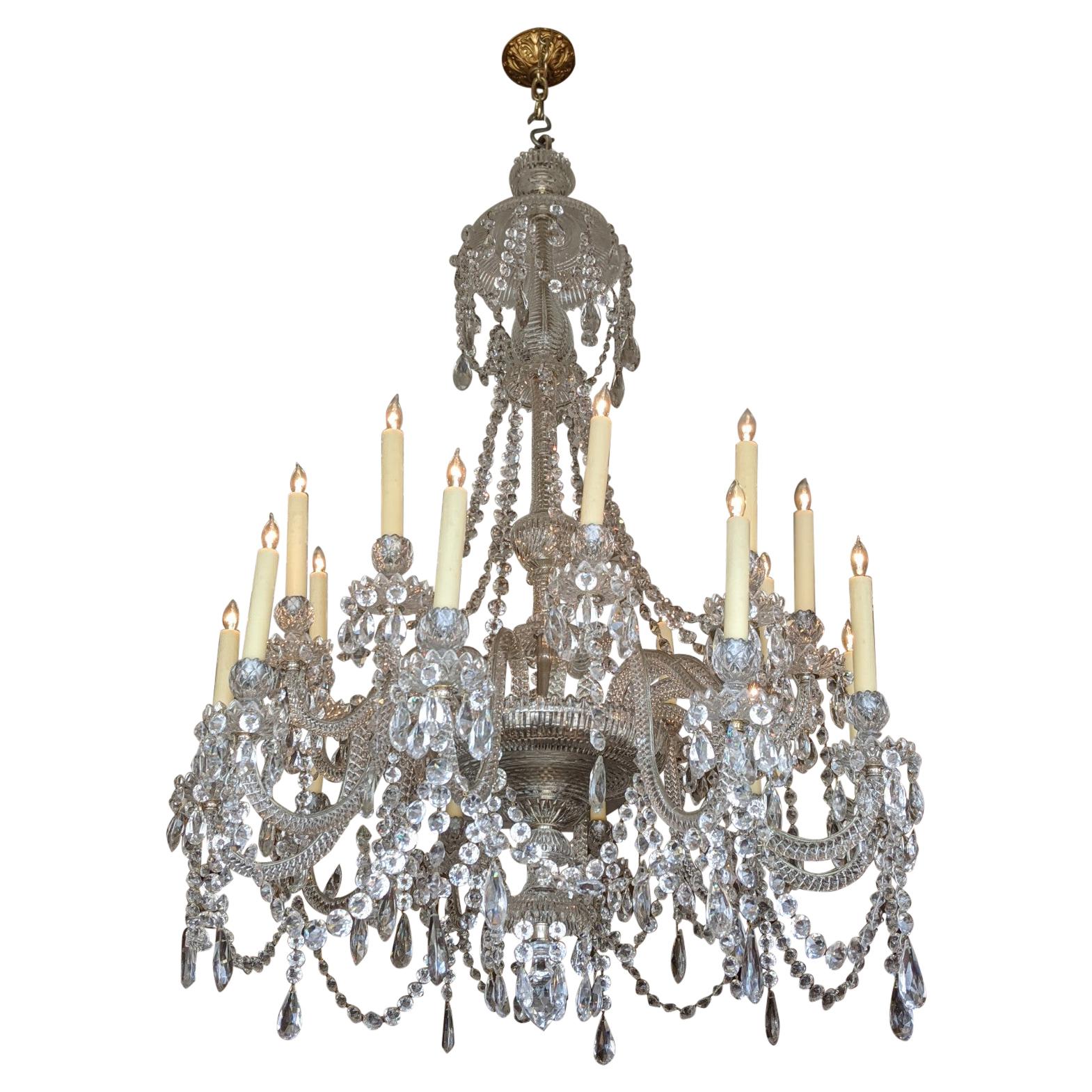 Early Baccarat Crystal Chandelier from France For Sale