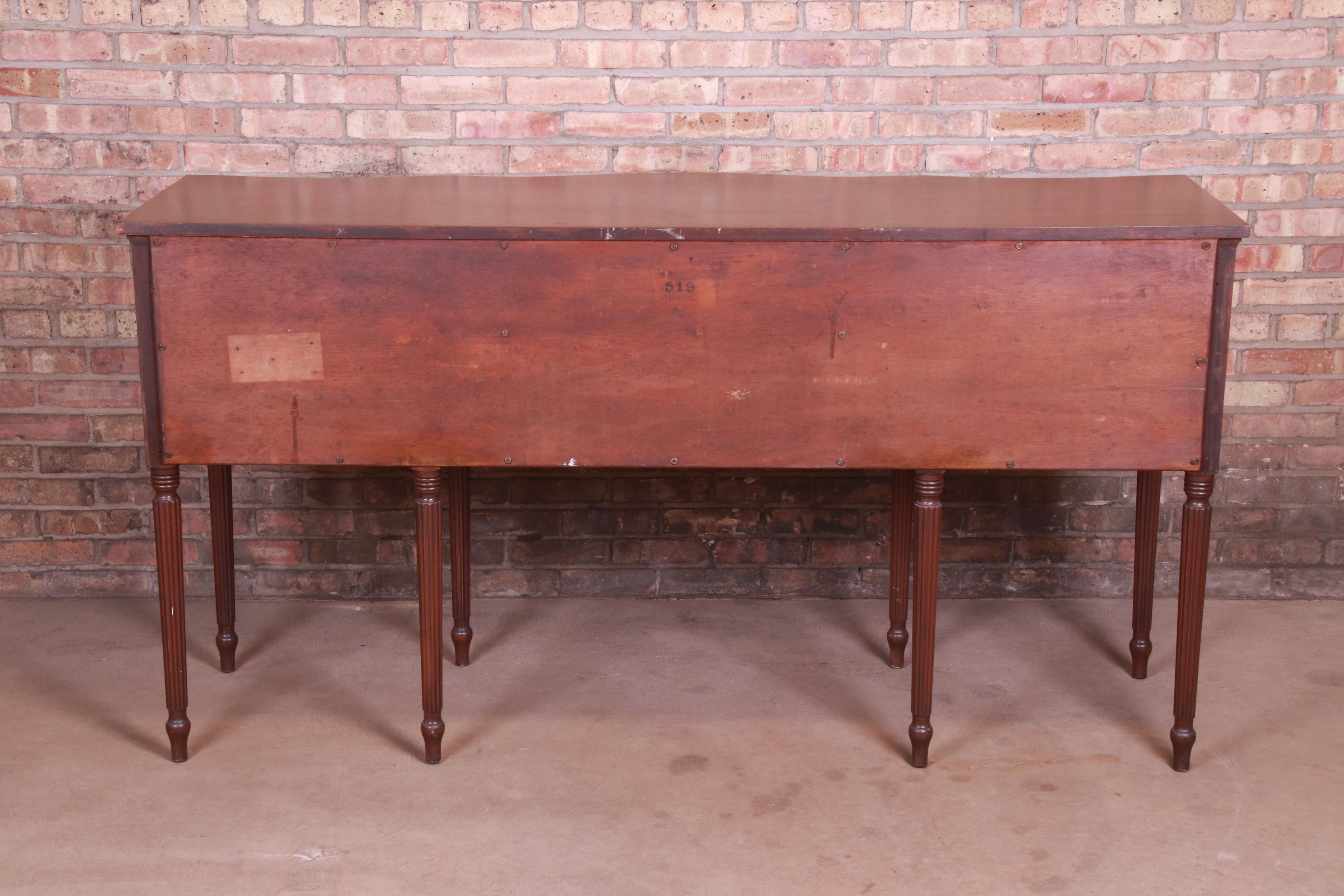 Early Baker Furniture Flame Mahogany Hepplewhite Sideboard Credenza, circa 1920s 8