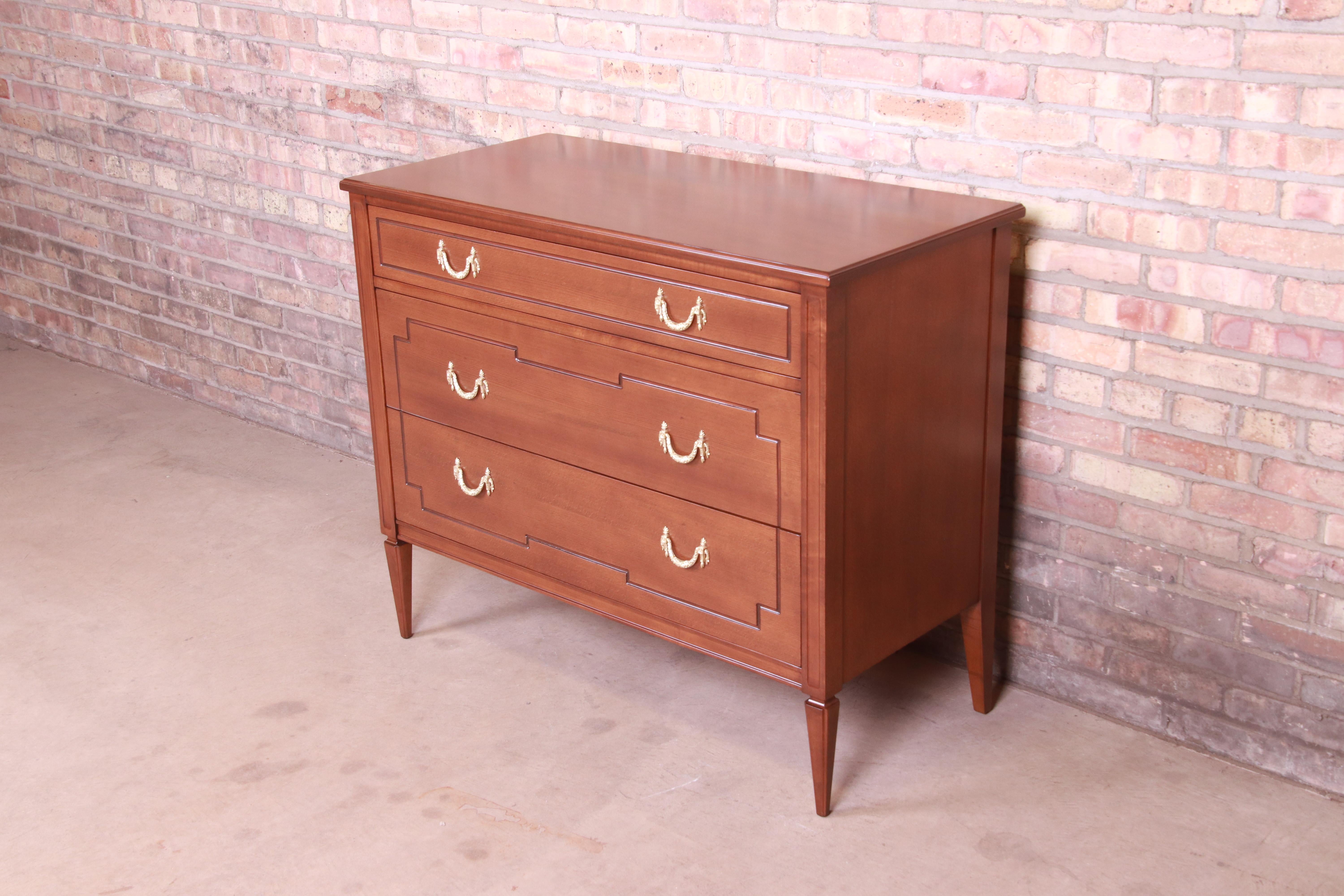 American Early Baker Furniture French Regency Chest of Drawers, Newly Refinished