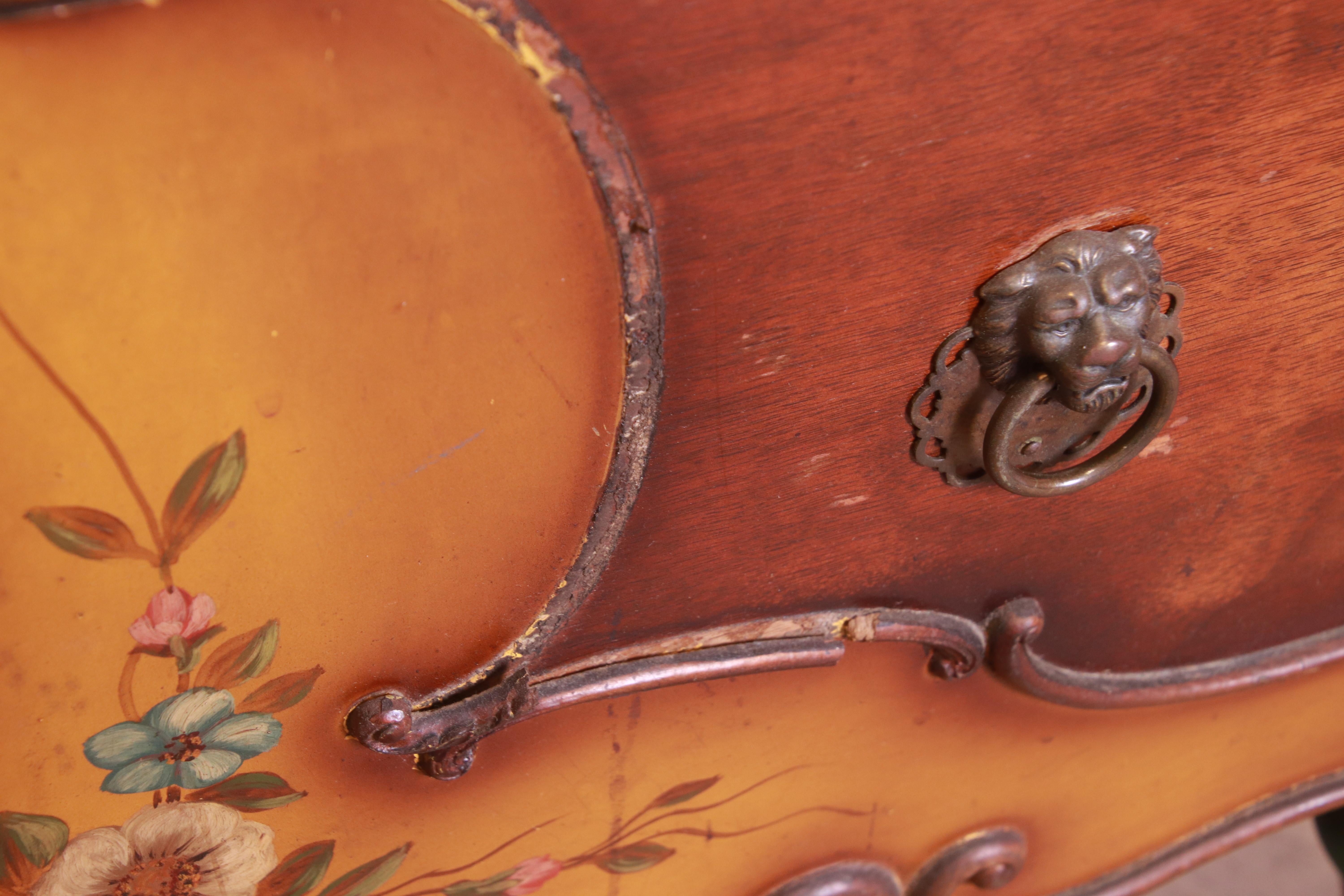 Early Baker Furniture Louis XVI Burled Walnut and Hand Painted Dresser, 1920s 9