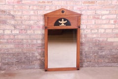Early Baker Furniture Neoclassical Birch and Parcel Ebonized Wall Mirror, 1920s