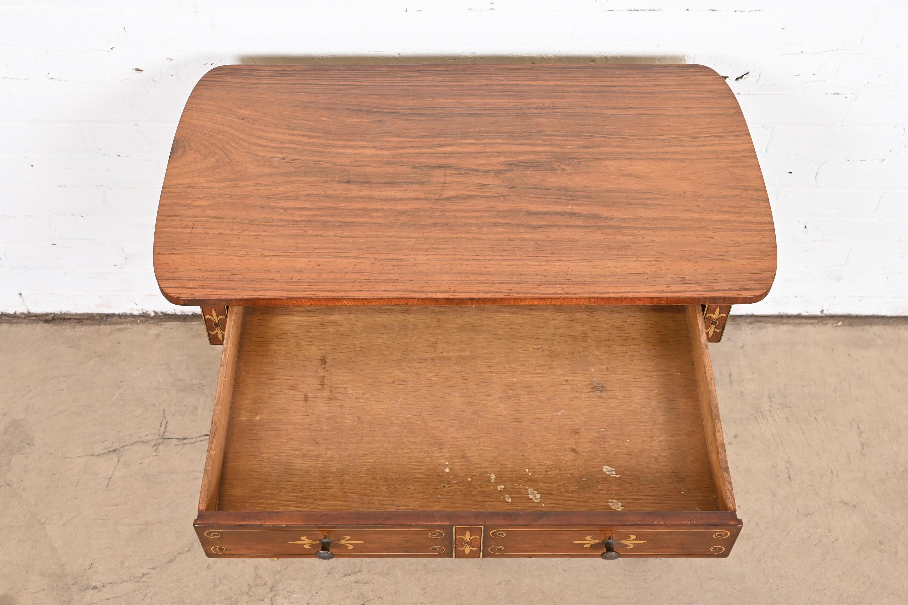 Early Baker Furniture Regency Rosewood Writing Desk or Console Table, 1930s For Sale 4