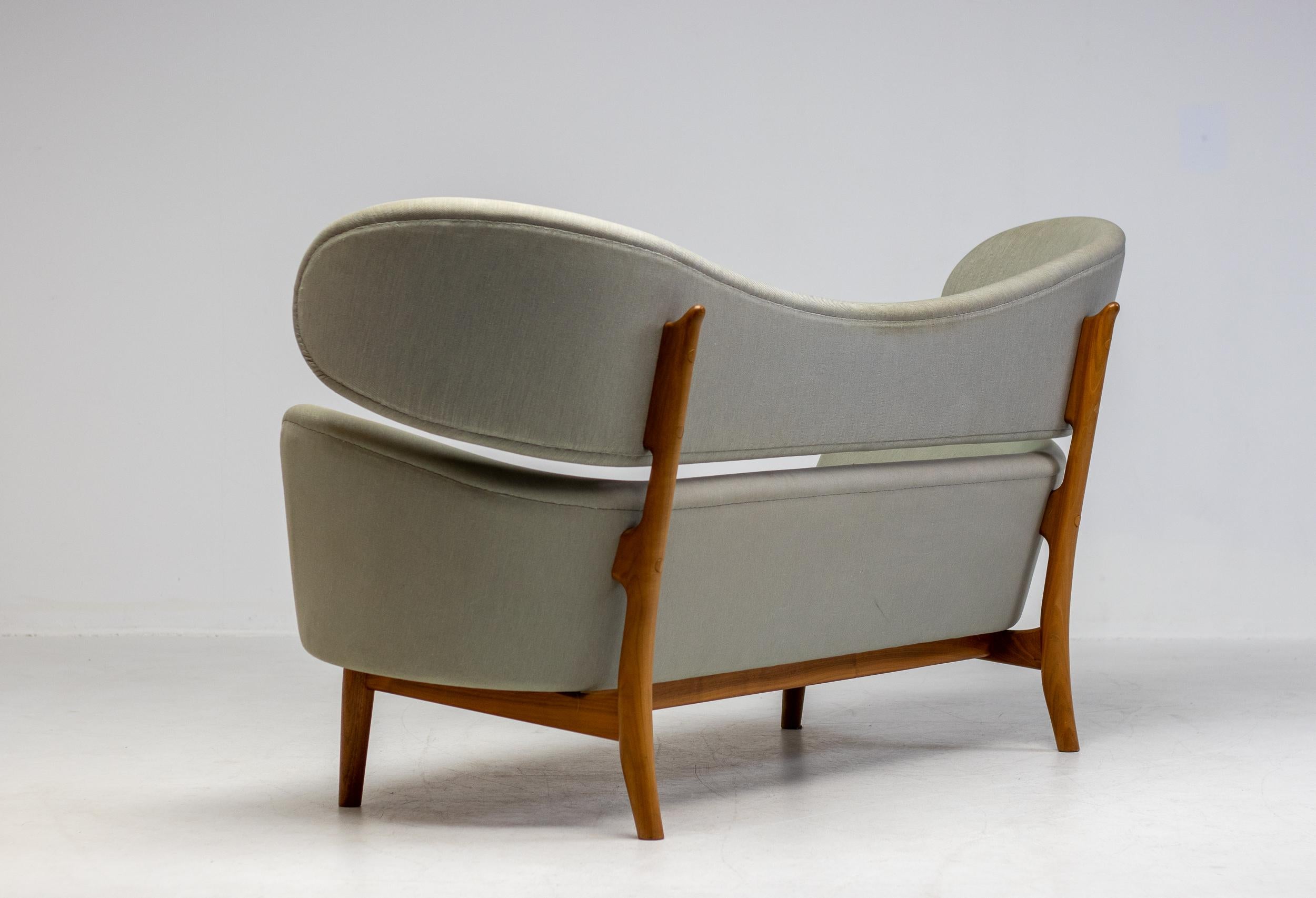 Danish Early Baker Sofa by One Collection, Denmark — Teak Frame & Original Fabric For Sale