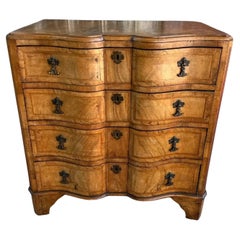 Early Banded Inlaid Walnut Serpentine Front Chest