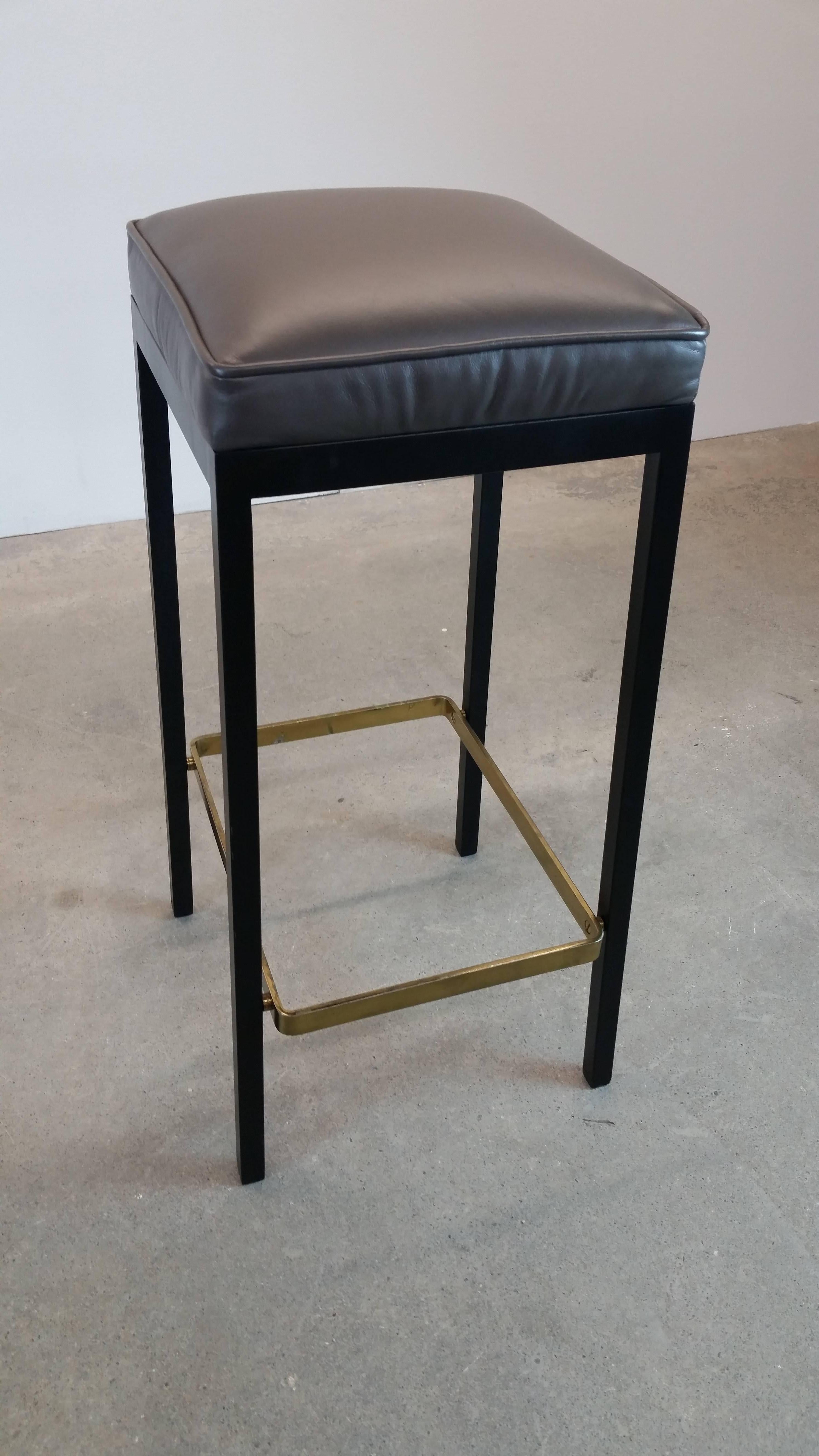 Brass Early Bar Stools by Florence Knoll
