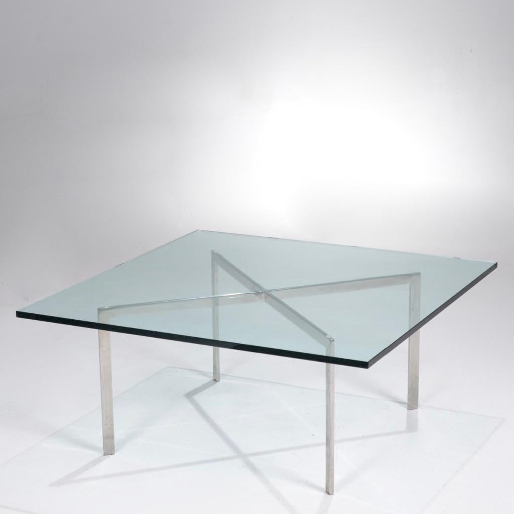 Stainless Steel Early Barcelona Coffee Table by Mies Van Der Rohe and Lily Reich for Knoll c1949 For Sale