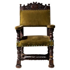 Sillón barroco temprano, fechado en 1701