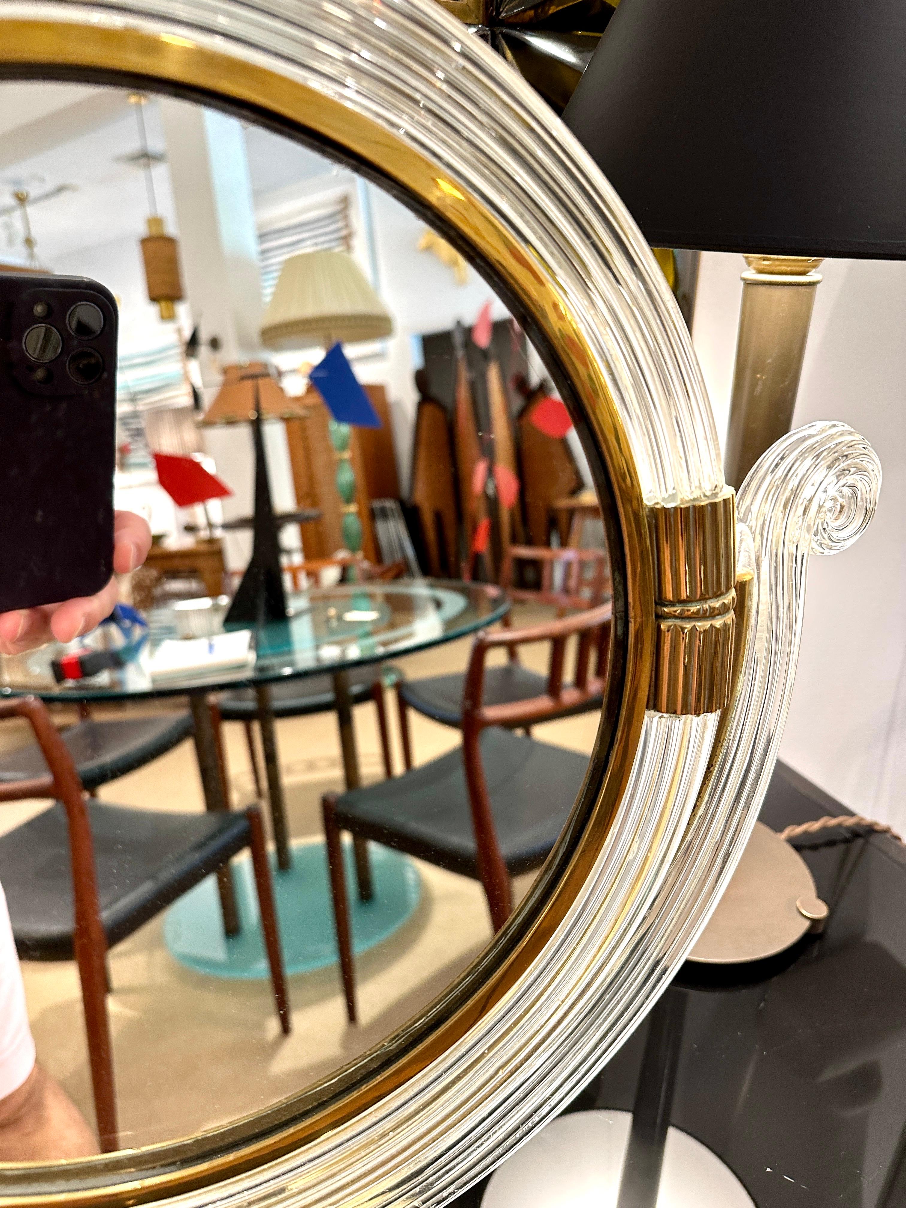 Early Barovier Art Deco Murano & Brass Vanity Mirror For Sale 1