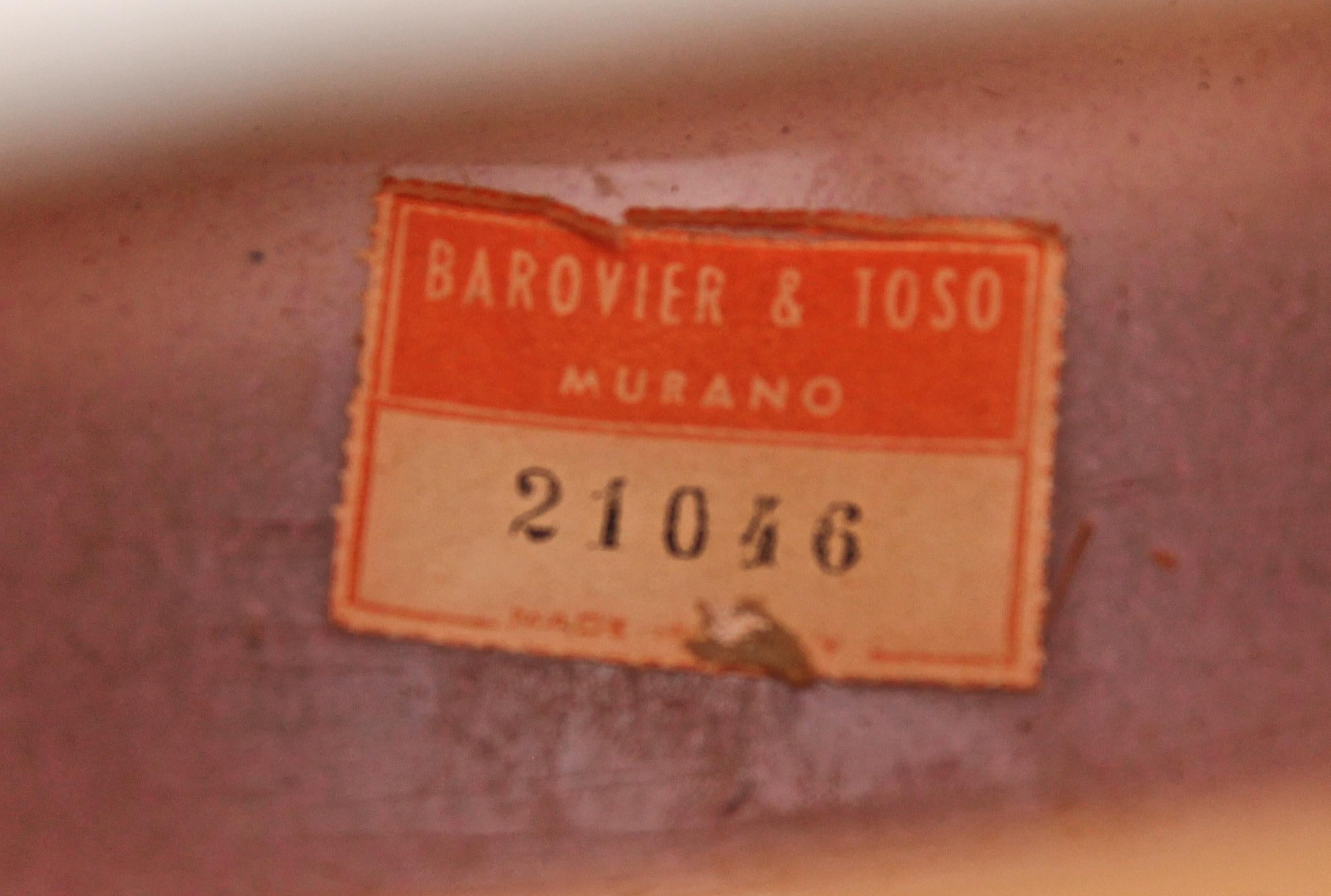 Lámpara de Sobremesa Pasta Vetri Rosa y Blanca Antigua Firmada Barovier & Toso en Excelente estado para la venta en Sharon, CT