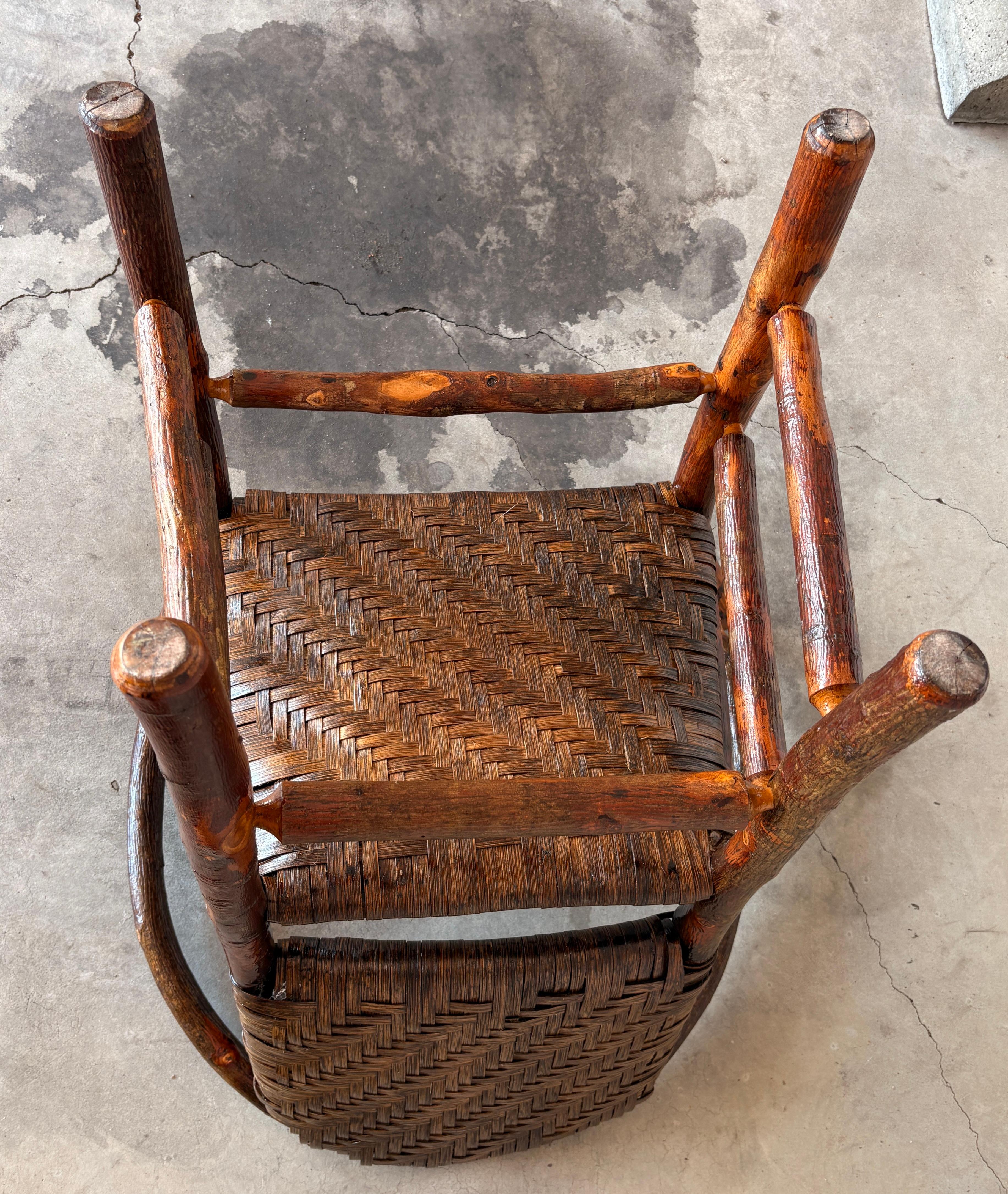 Adirondack Early Barrel Back Pair of Old Hickory Chairs For Sale