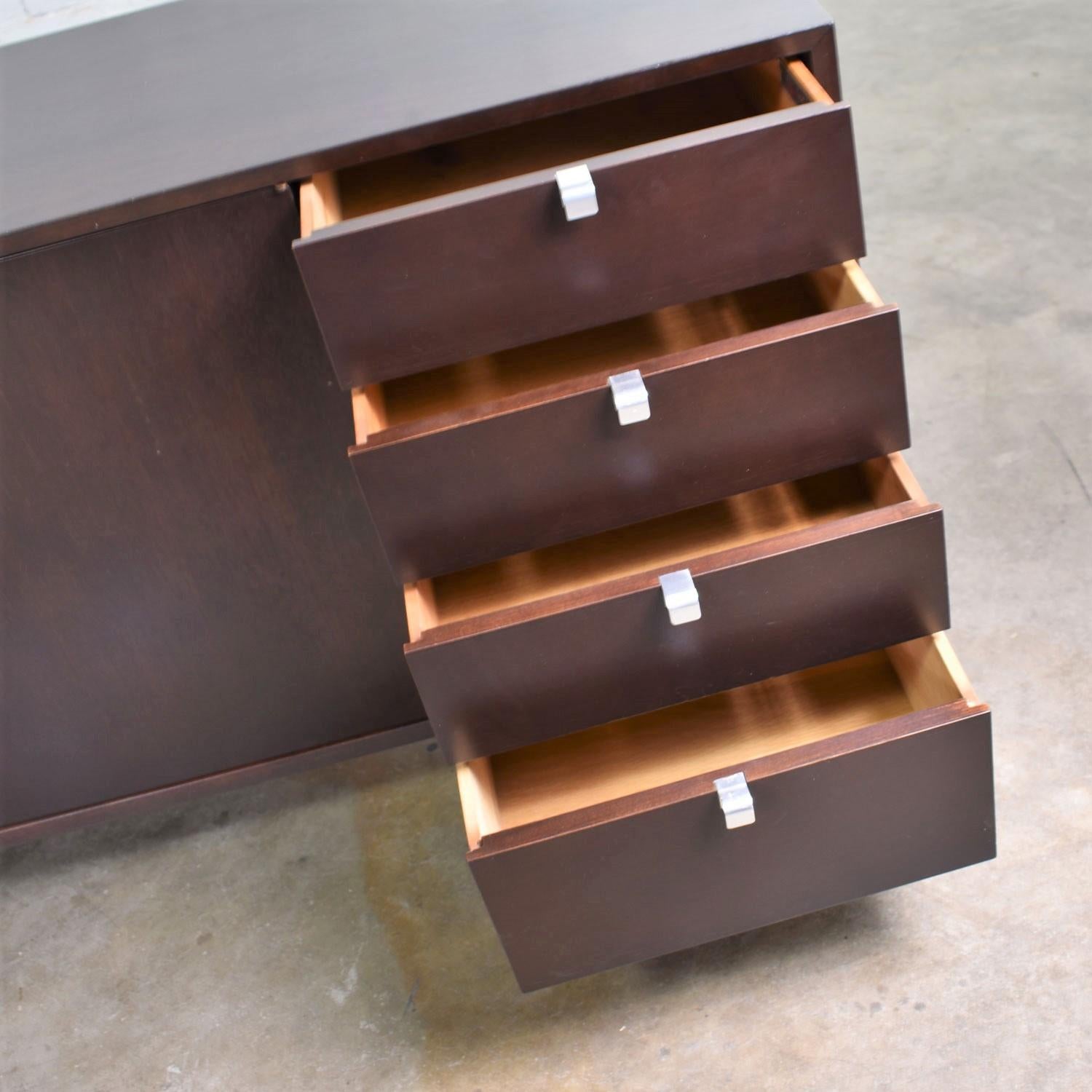 Early Basic Cabinet Series Walnut Sideboard Credenza by George Nelson for Herman 2