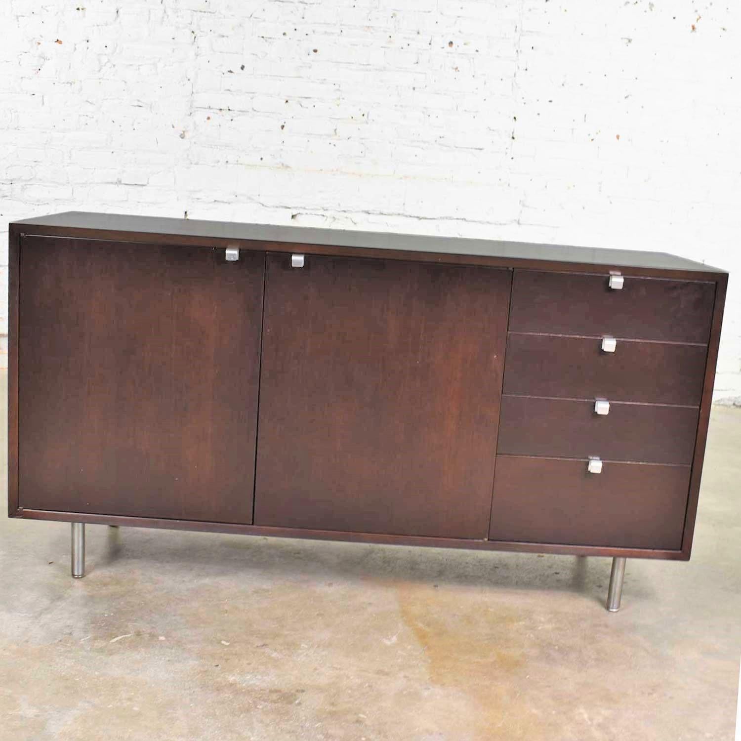 20th Century Early Basic Cabinet Series Walnut Sideboard Credenza by George Nelson for Herman