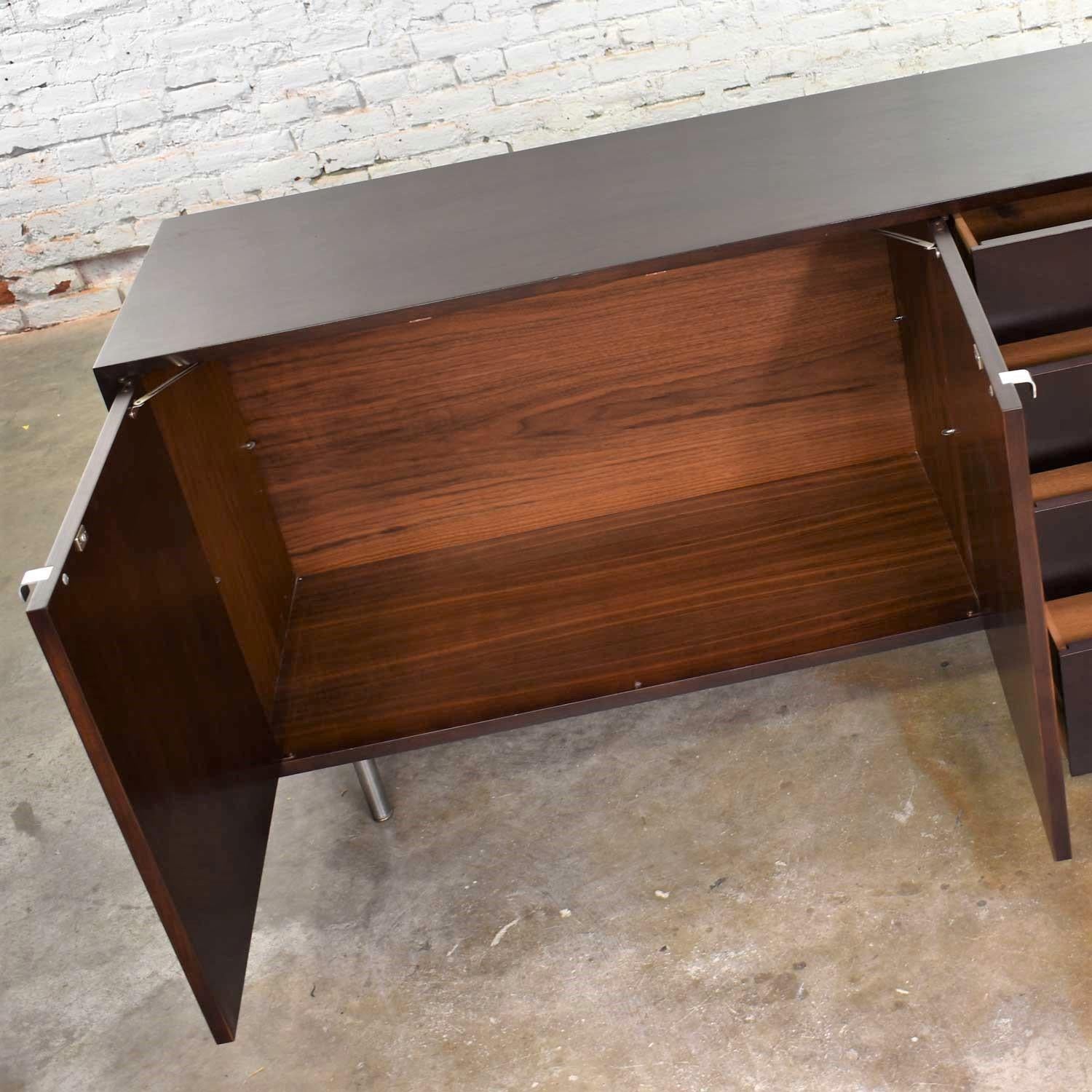Aluminum Early Basic Cabinet Series Walnut Sideboard Credenza by George Nelson for Herman