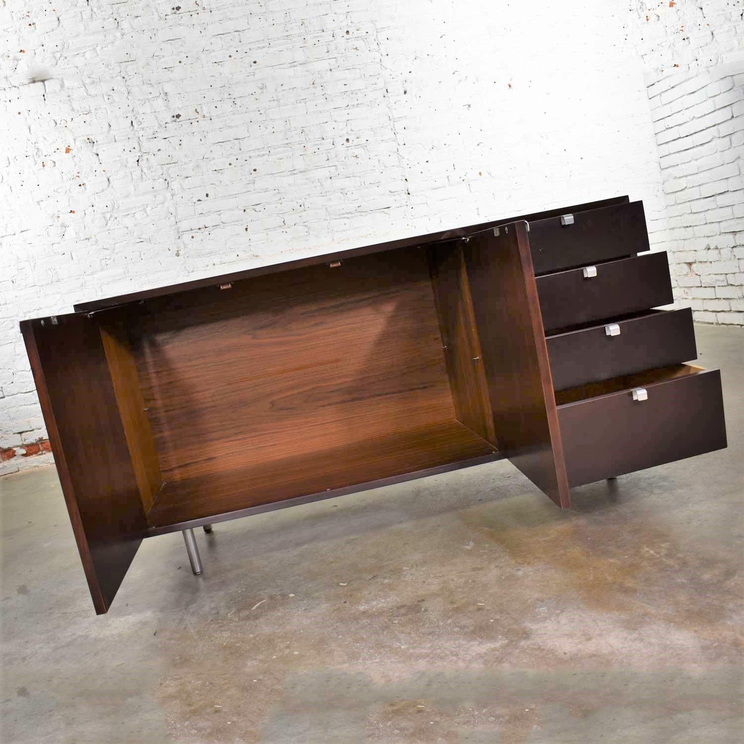 Early Basic Cabinet Series Walnut Sideboard Credenza by George Nelson for Herman 1